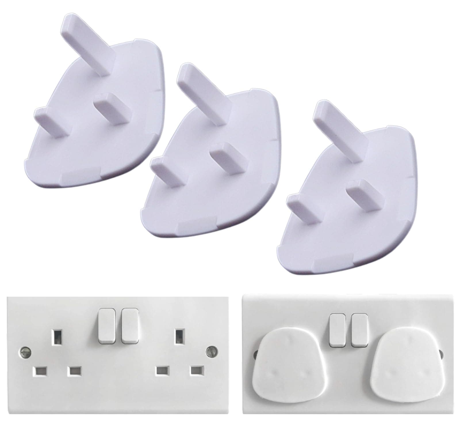 Plug Socket Covers for UK (Pack of 10), Child-Proof Safety Set Socket Covers, Easy-fit Plug Socket Covers UK for Maximum Protection