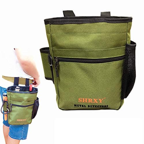 shrxy Metal Detector Finds Bag Multi-Purpose Digger 12 Tools Bag for PinPointer Garrett Detector Xp ProPointer Pack Pouch (greeen)