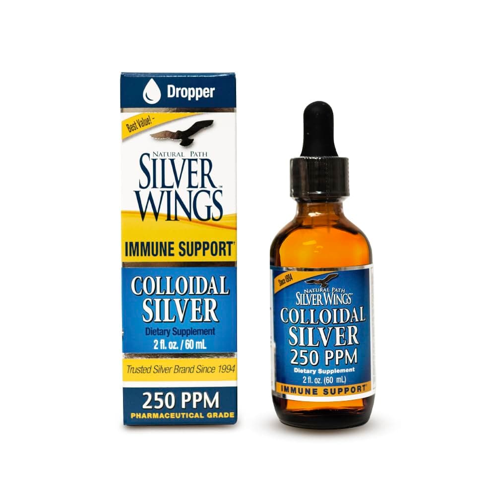 Colloidal Silver 250ppm (1250mcg) Enhanced Immune Support Supplement - 2 Fl. Oz. Dropper Top