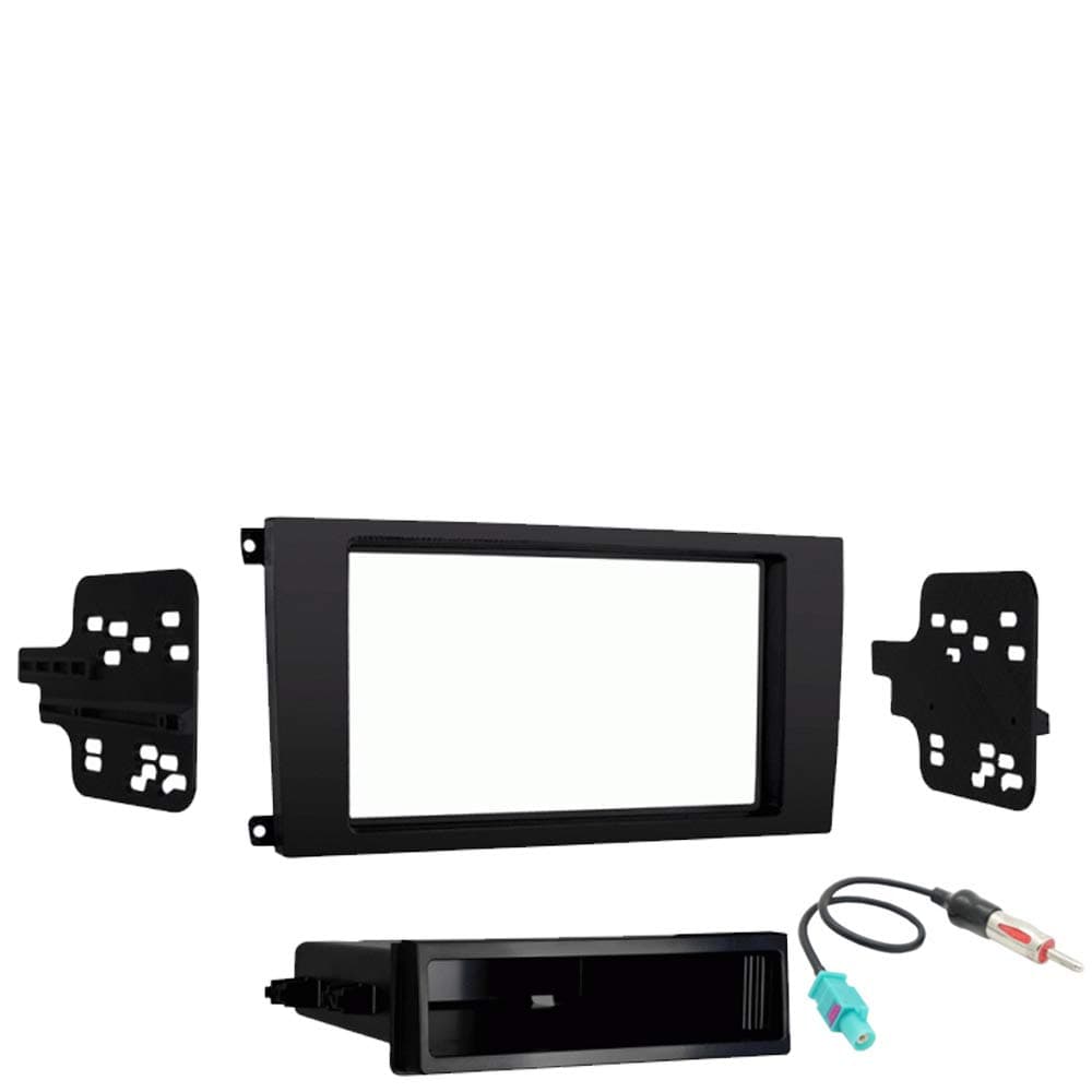 Compatible with Porsche Cayenne (957) 2008 2009 2010 Single Double DIN Stereo Radio Install Dash Kit