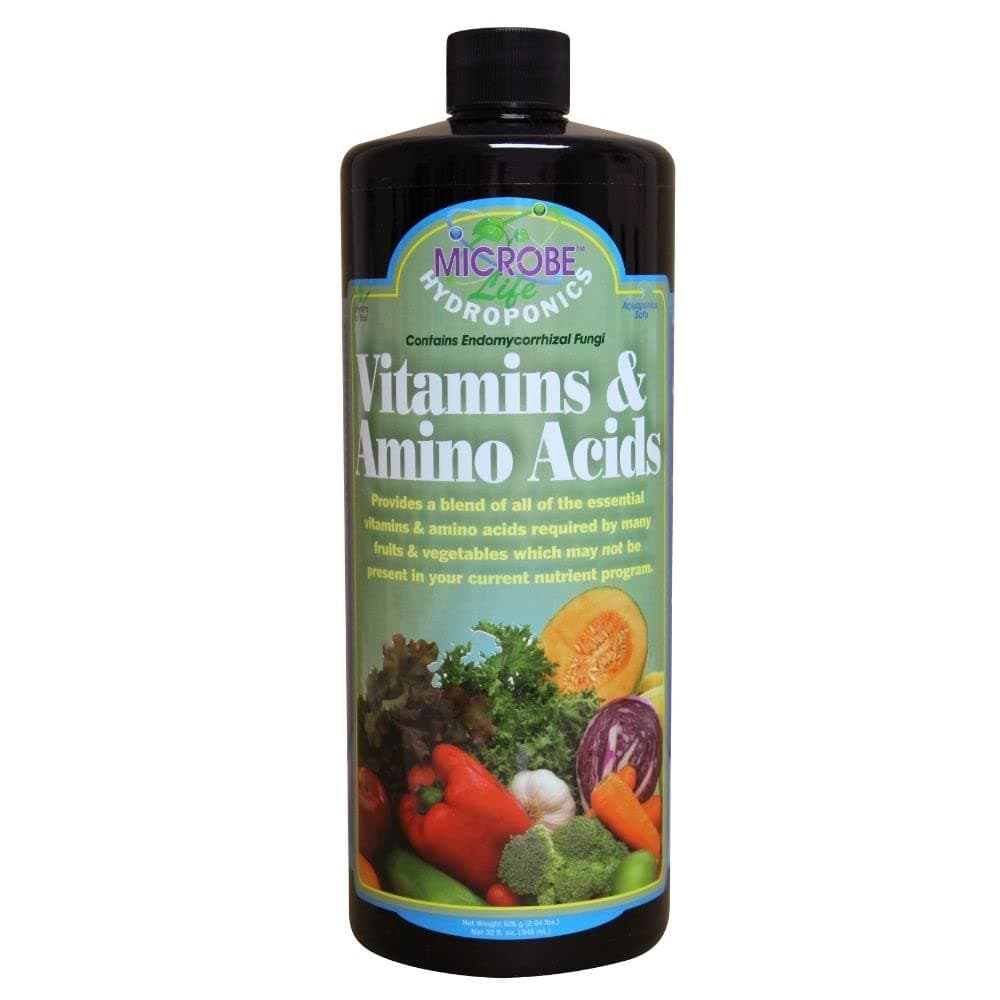 Microbe Life Hydroponics Premium Vitamins & Amino Acids Essential for Maximum Plant Growth and Root Uptake, Use with Any Feeding Systems Including Hydroponics or Soil, 32 Ounces