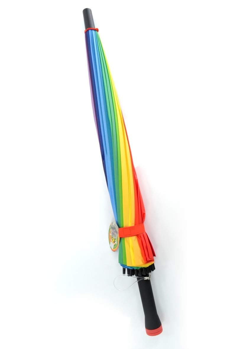 Zein Rainbow Walker Golf Umbrella with Safe Storage Stash Handle, Doubles as a Walking Stick