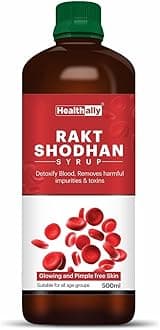 Ayurvedic Blood Purifier Rakt Shodhan Syrup|Pimple Acne Remover Skin Cleanser Tonic|Improves Skin Health & Wellness,Detox Blood Impurities|Safe For Men Women - 500 ML
