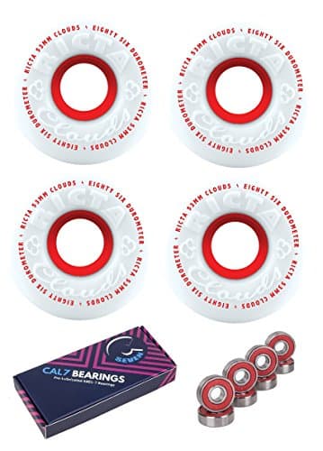 Ricta Skateboard Wheels 53mm Clouds 86a (4 Pack) Cal 7 Bearing Combo