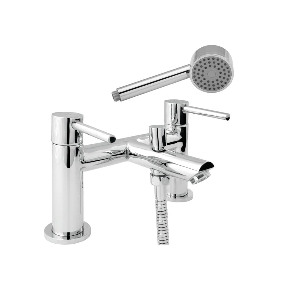 Deva Insignia 106 Bath Shower Mixer Set with Chrome Finish - Modern Hot & Cold Easy Use Lever Handles Silver - Bathtub Filler Handset Bathroom Faucets - 12 Year Warranty