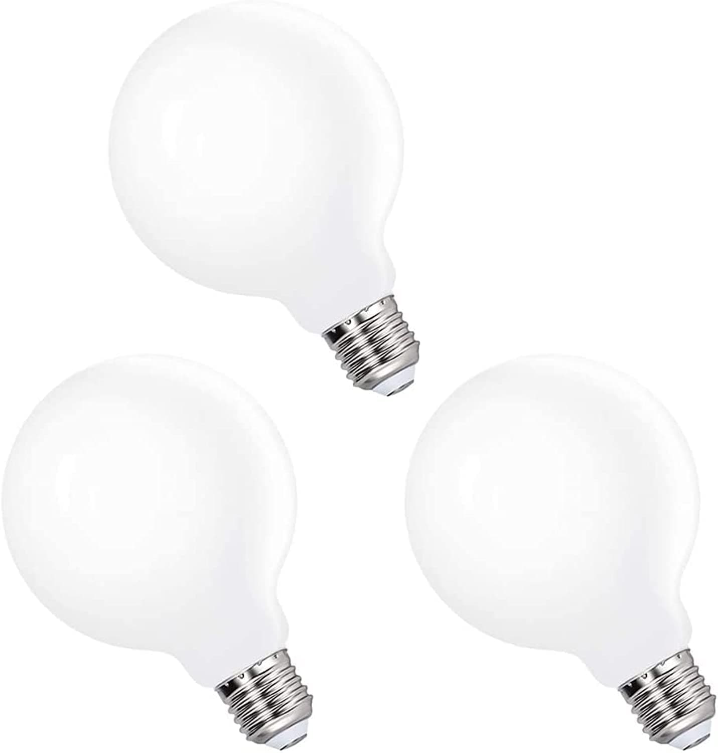 G95 LED Large Globe Light Bulbs Edison E27 Energy Saving Lamps 6W Cool White Omnidirectional Lighting 5000K with Glass Lamp Shade Replace 60W Incandescent Lamps 3 Pack by GREAT STAR (COOL WHITE-6000K)