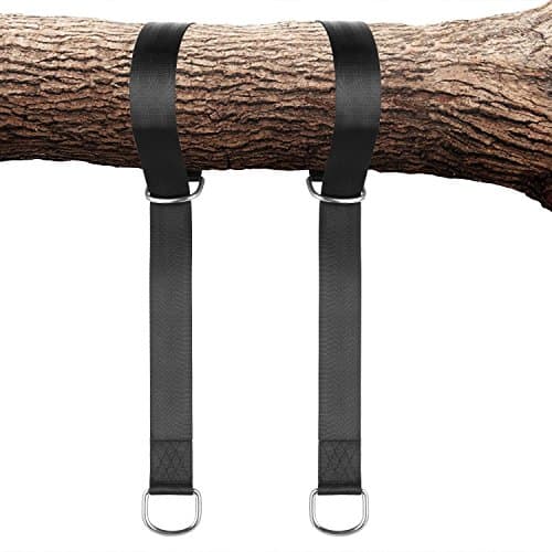 Mevolic Tree Swing Hanging Kit Straps with Heavy-Duty Hooks and Carabiners - Two 5 ft Straps Holds 2200 lbs. - Perfect for Swings and Hammocks - 2 Pack