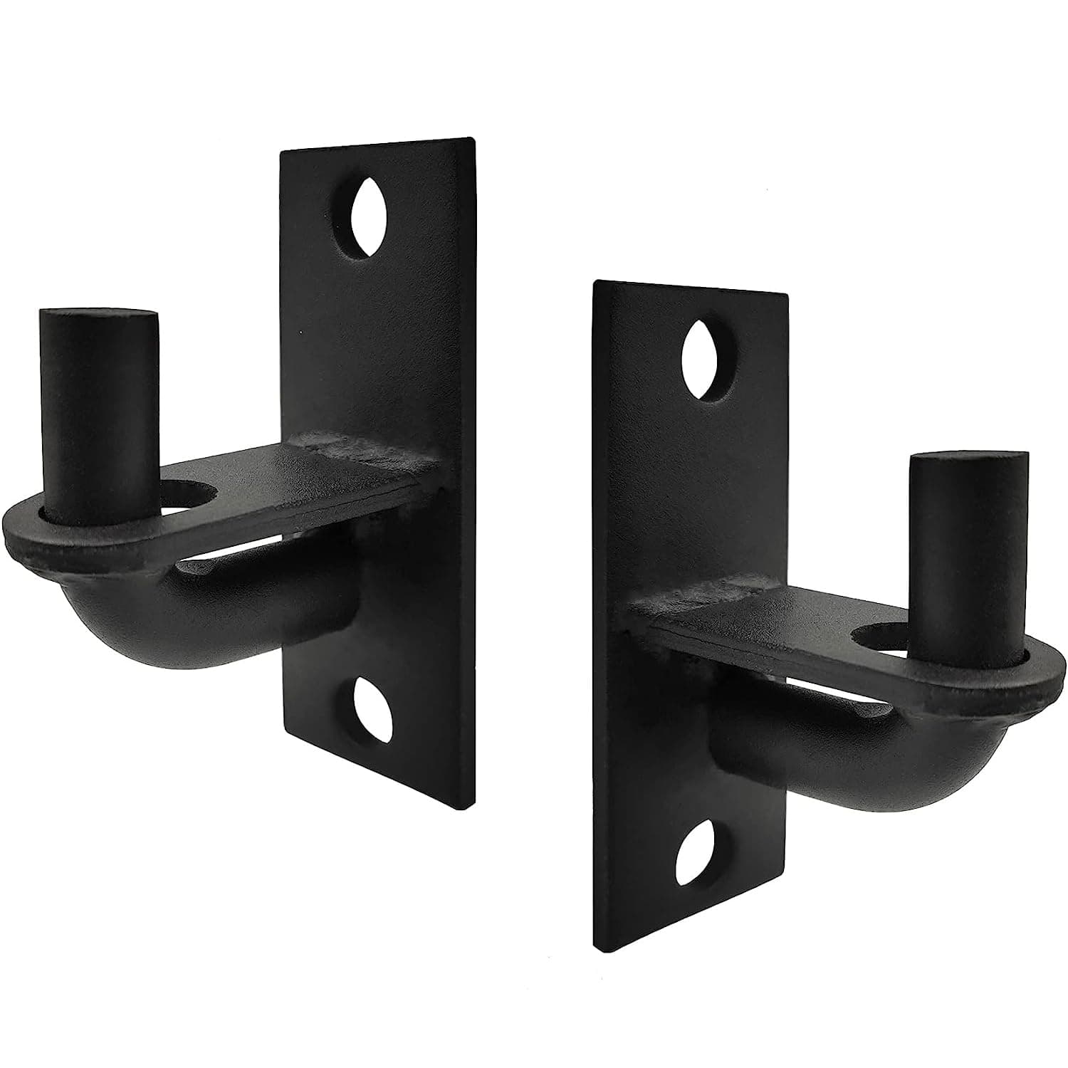 2 Pack Heavy Duty Wall Mount Gate Hinges, Black Iron, Industrial Style, Painted Finish, Holds Up to 220 lbs