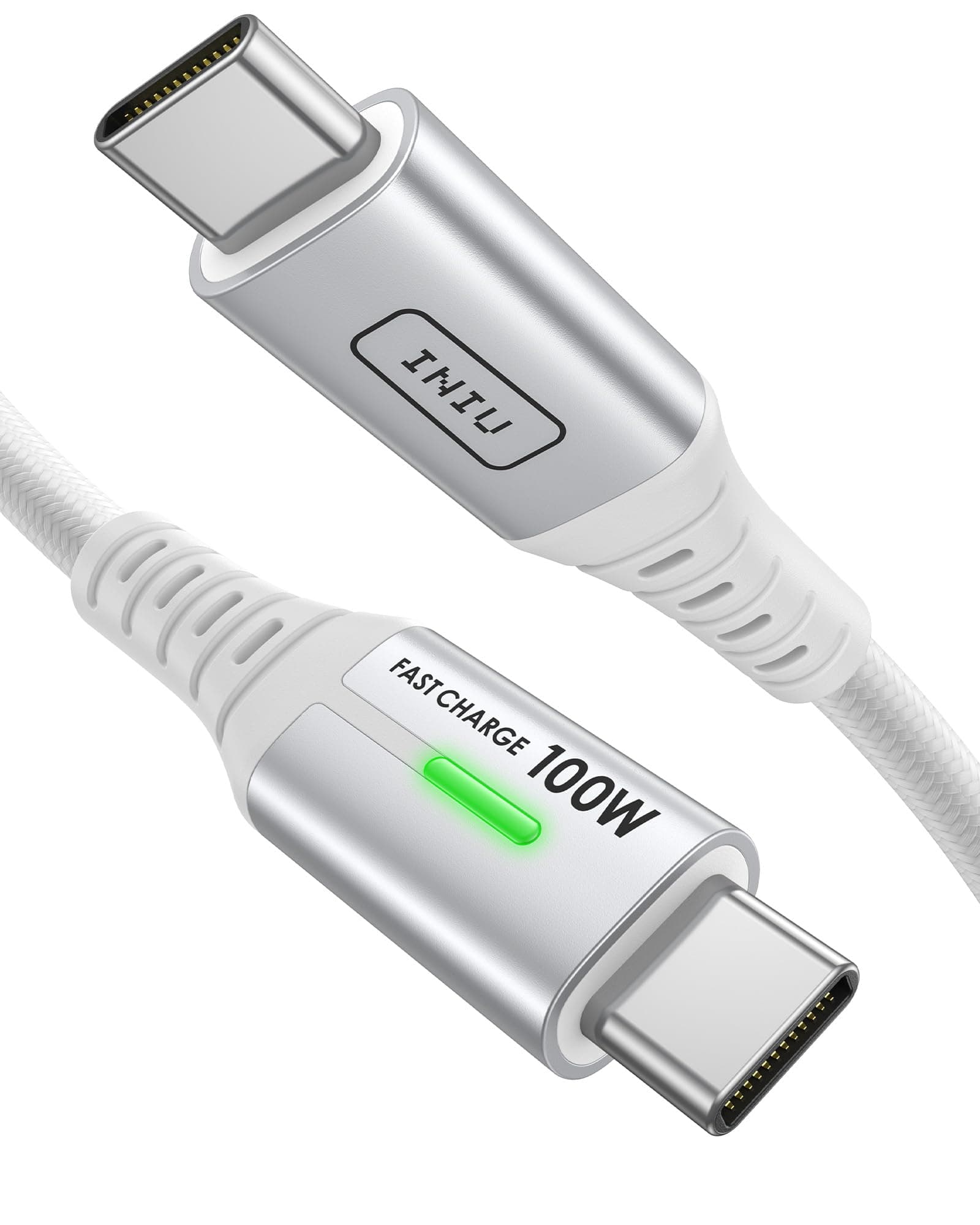 INIUUSB C Cable, Charging Cable USB C [2m/BSWH] Type C Fast Charging Cable Nylon USB A to USB-C Mobile Phone Data Cable for Samsung S22 S21 Note 10 Google Pixel 7 iPad Pro Huawei Xiaomi 11 PS5 etc.