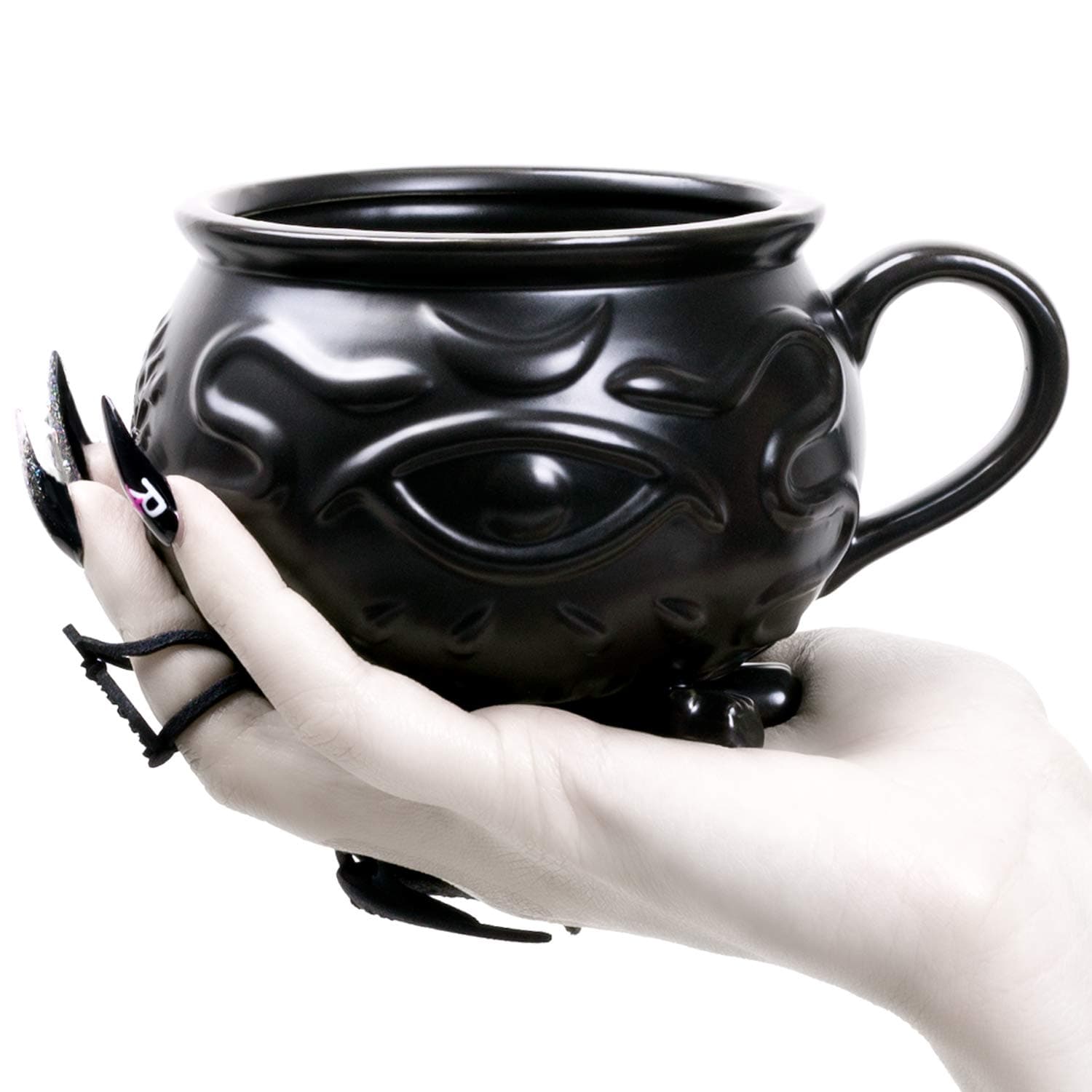 Rogue + Wolf Large Coffee Mug, Big Witch Cauldron Ceramic Mug, Witchcraft Coffee Cups, Ceramic Halloween Decor Spooky Coffee Mugs for Women Porcelain 3D Novelty Gothic Cup Goth Tea Witchy -14 oz 400ml