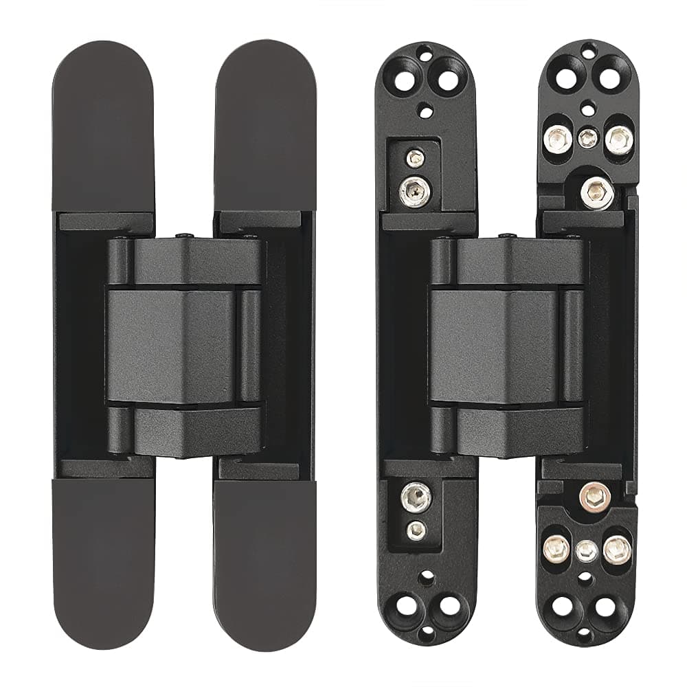 Invisible Hinges Concealed Door Hinge Heavy Duty Hidden Hinge 3-D Adjustable - Black -1 Pair