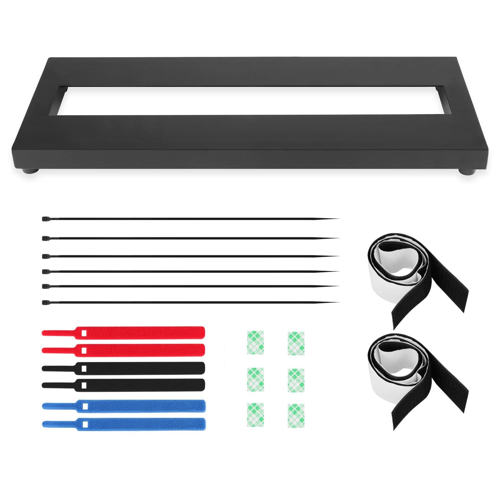 Mr.Power 15" x 5.7" Mini Pedalboard, 0.75lb Alum Alloy Super Light Guitar Bass Effect Pedal Board, With Accessories Self Adhesive Hook Loop Tape, Cable Ties, CabIe Clamps (Small Pedalboard)