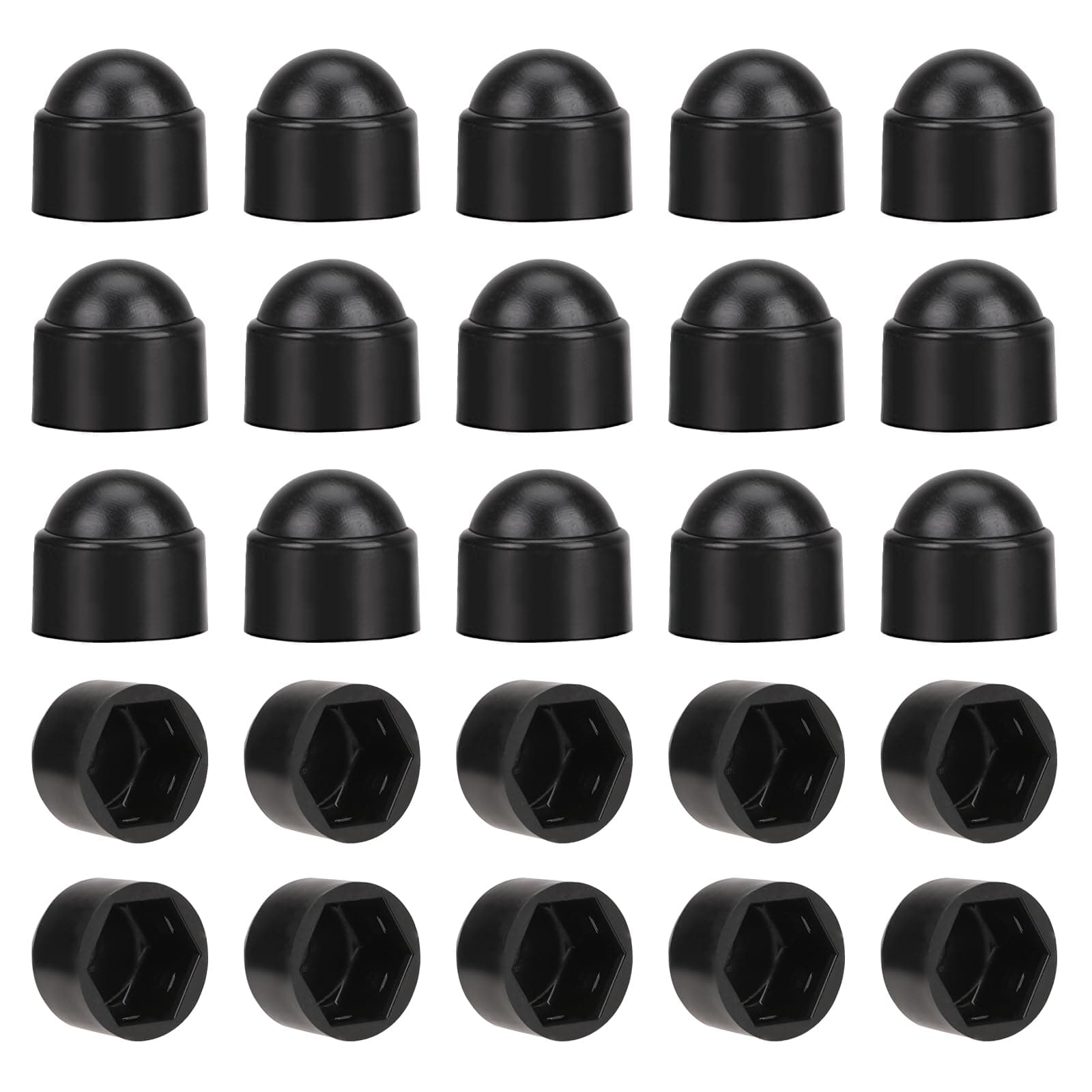 30 PCS Hex Nut Cover M6 Nut and Bolt Protective Caps Cover Black Plastic Bolt Dome Caps Covers for Bolts, Hex Hexagon Nuts Screws, M6 × 10mm