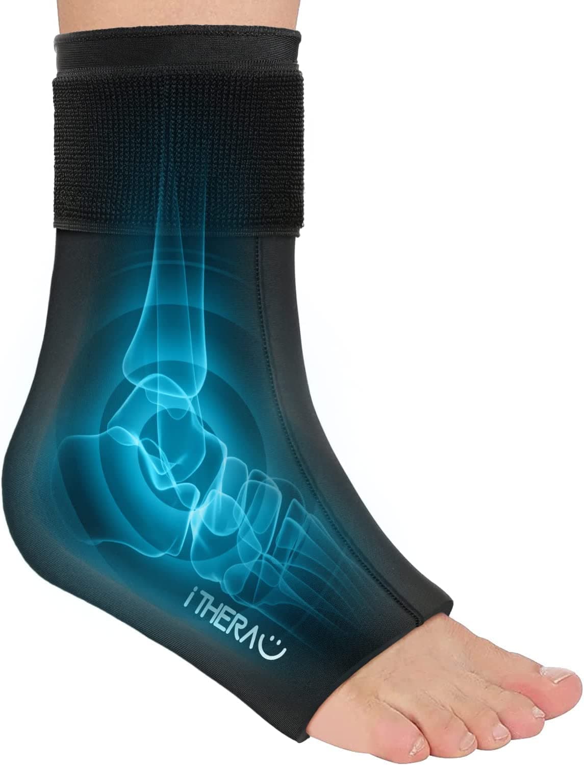 I-THERA-U Ankle Ice Pack Wrap for Injuries Reusable- Foot Ice Pack, Stretchable Cold Pack Compression Therapy for Plantar Fasciitis, Sprained Ankles, Achilles Tendonitis, Foot Heel, Pain Relief
