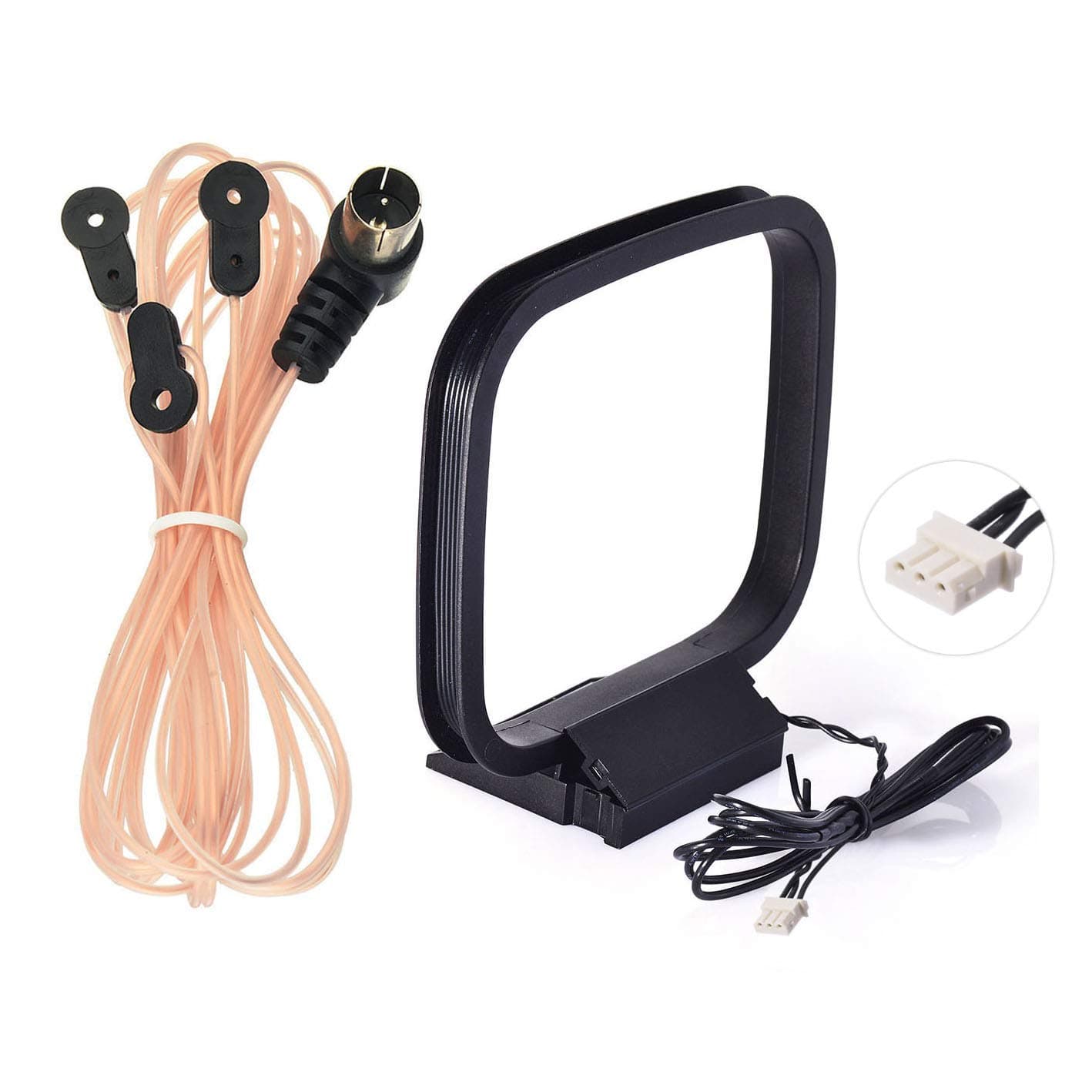 Bingfu AM FM Dipole Antenna 75 Ohm 3-Pin Loop for Sony HiFi Series Sharp Stereo System Indoor Digital HD Radio Bluetooth AV Receiver Audio Video Home Theater