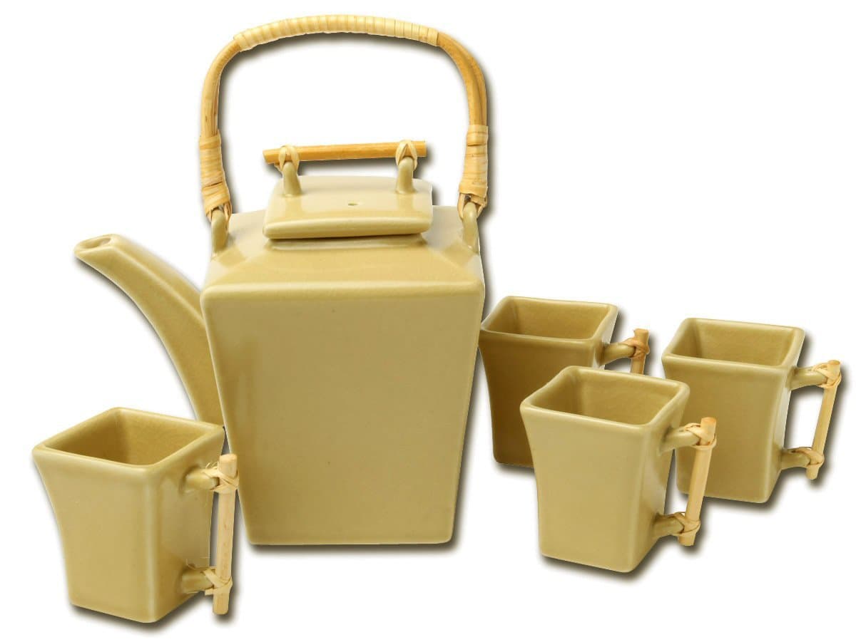 Joyce Chen , 5-Piece Flared Teapot Set, Antique Gold