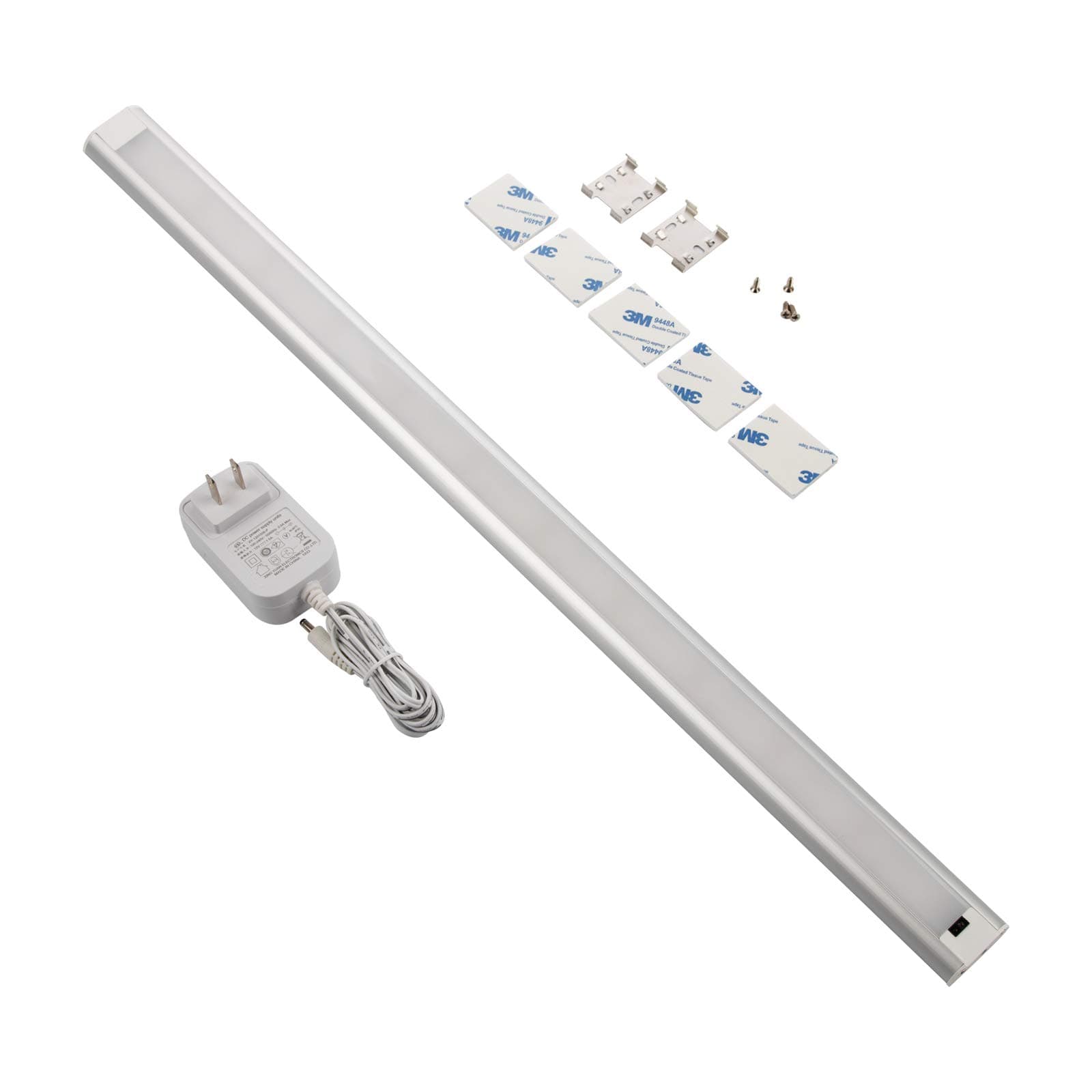 Zorykn 24 Inch Panel LED Dimmable Under Cabinet Lighting Kit,9W 630lm,Hand Wave Activated,Under Counter Lighting Plug in for Kitchen,Touchless Dimming Control,Daylight White 4000K