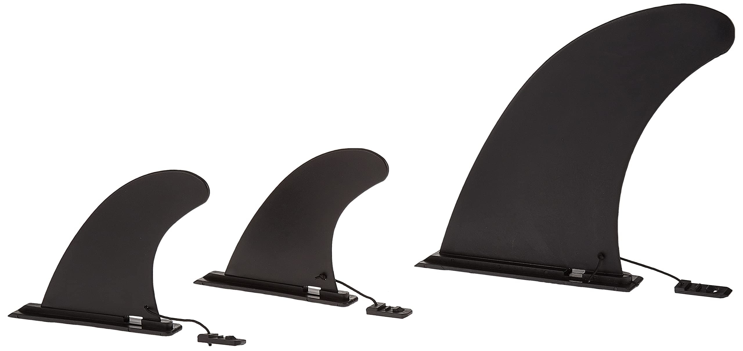 Retrospec Replacement Fins for Inflatable Paddle Board - Essential SUP Accessories Set of 3 - Removable Black Fins for Precise Steering in All Waters - Compatible with Retrospec Weekender & June iSUPs