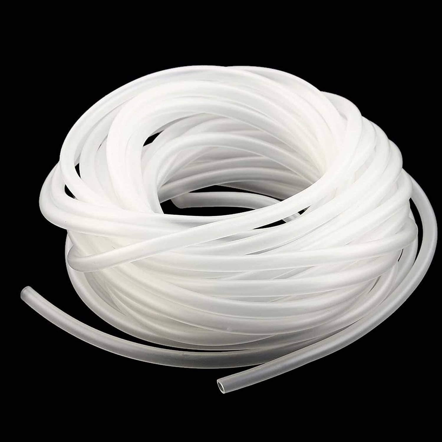 Imported Soft Plastic Oxygen Pump Bubble Stone Aquarium Fish Tank Hose-Air Tube (White, 10 m/4x6 mm)