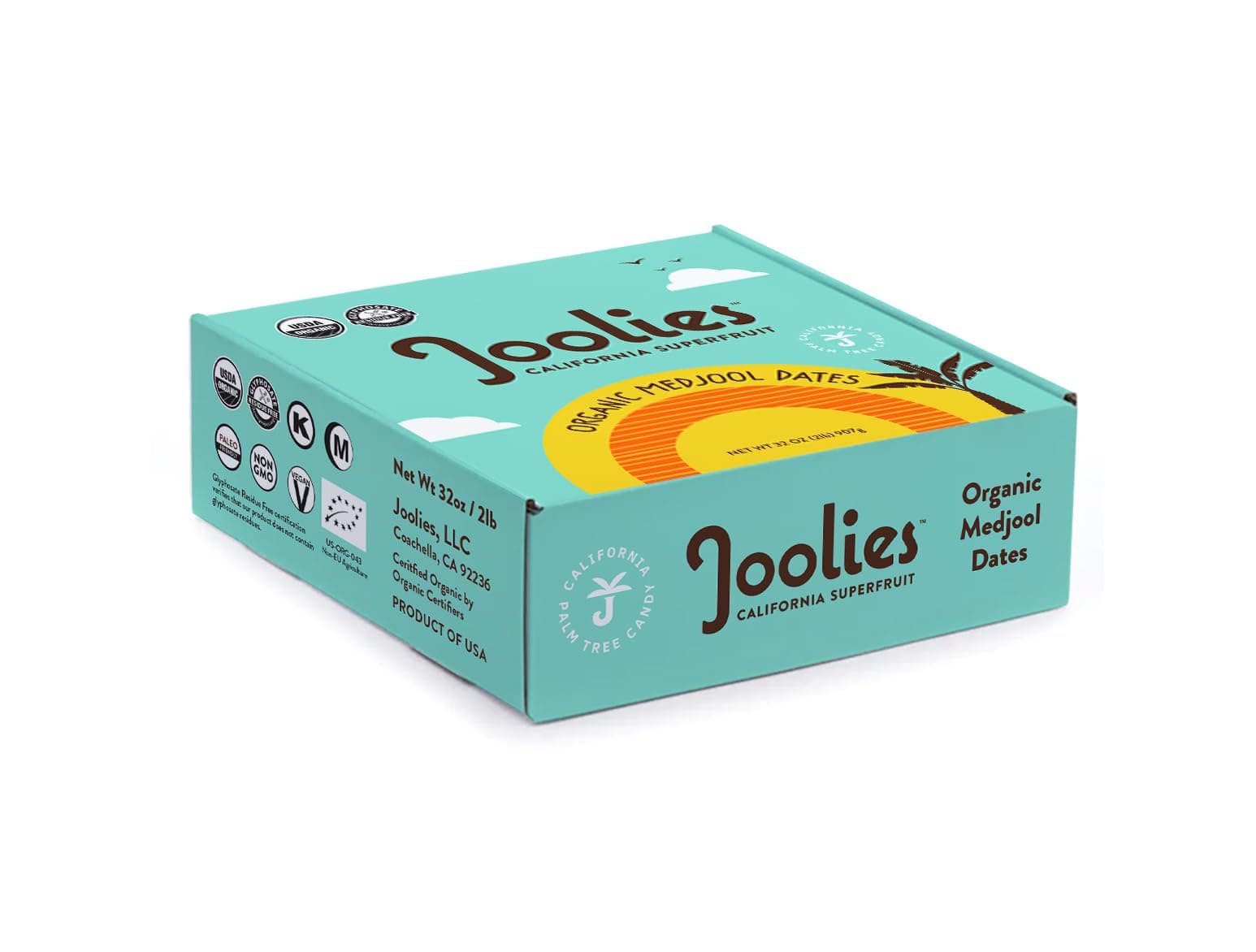 Joolies, Organic Medjool Dates, Whole Dates, Large - 2lb Box | Fresh California Grown Fruit | Vegan, Gluten-Free, Paleo, No Sugar Added…