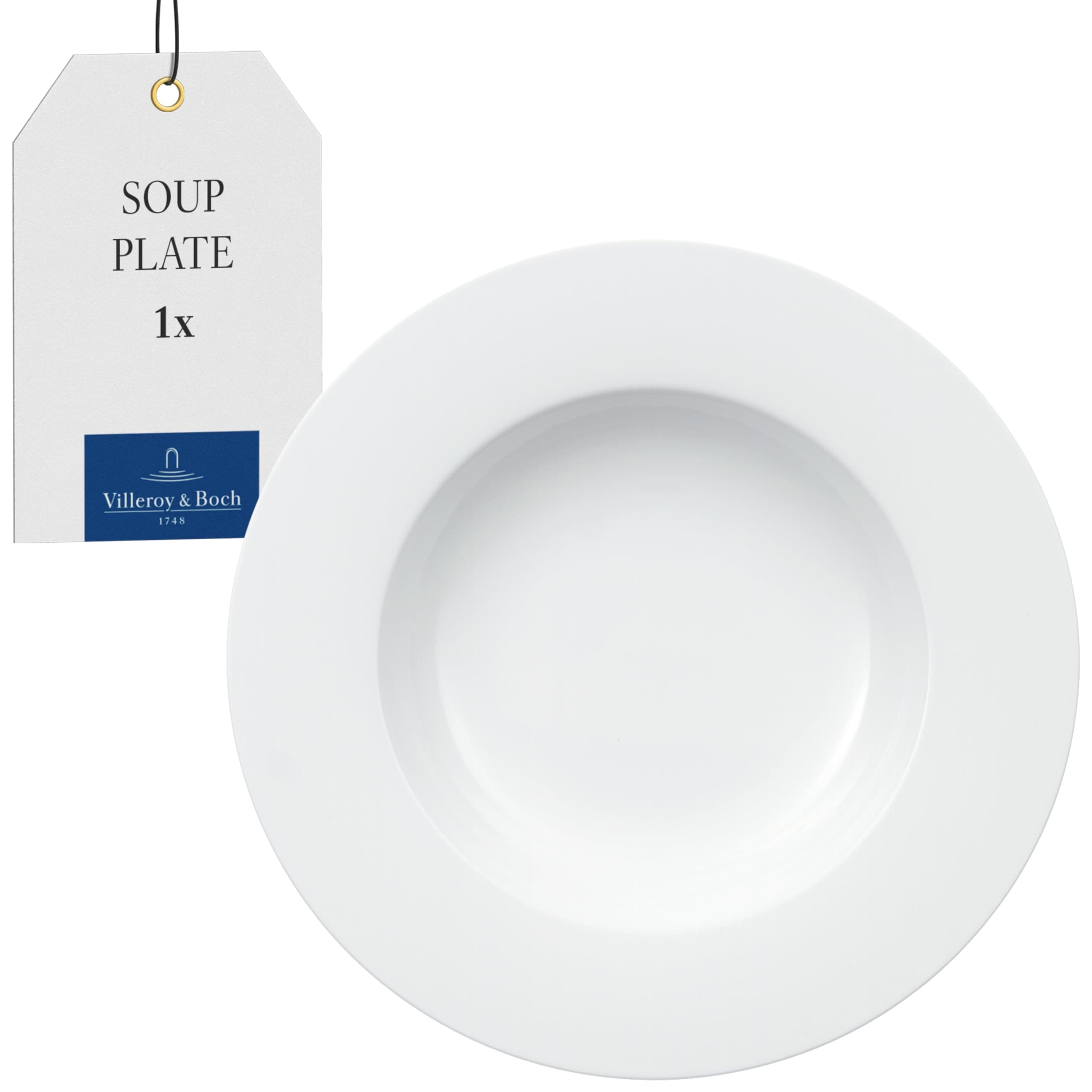 Royal Soup Plate, deep Food Plate Made of Brilliant Premium Porcelain, White, Dishwasher Safe, 24 cm