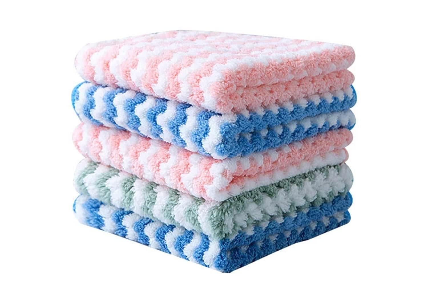 5pcs Straseapoit Microfiber Cleaning Rag,Kitchen Anti-Grease Wiping Rags Microfiber Wipe Cleaning Cloth Home Washing Dish Multifunctional Cleaning Tools