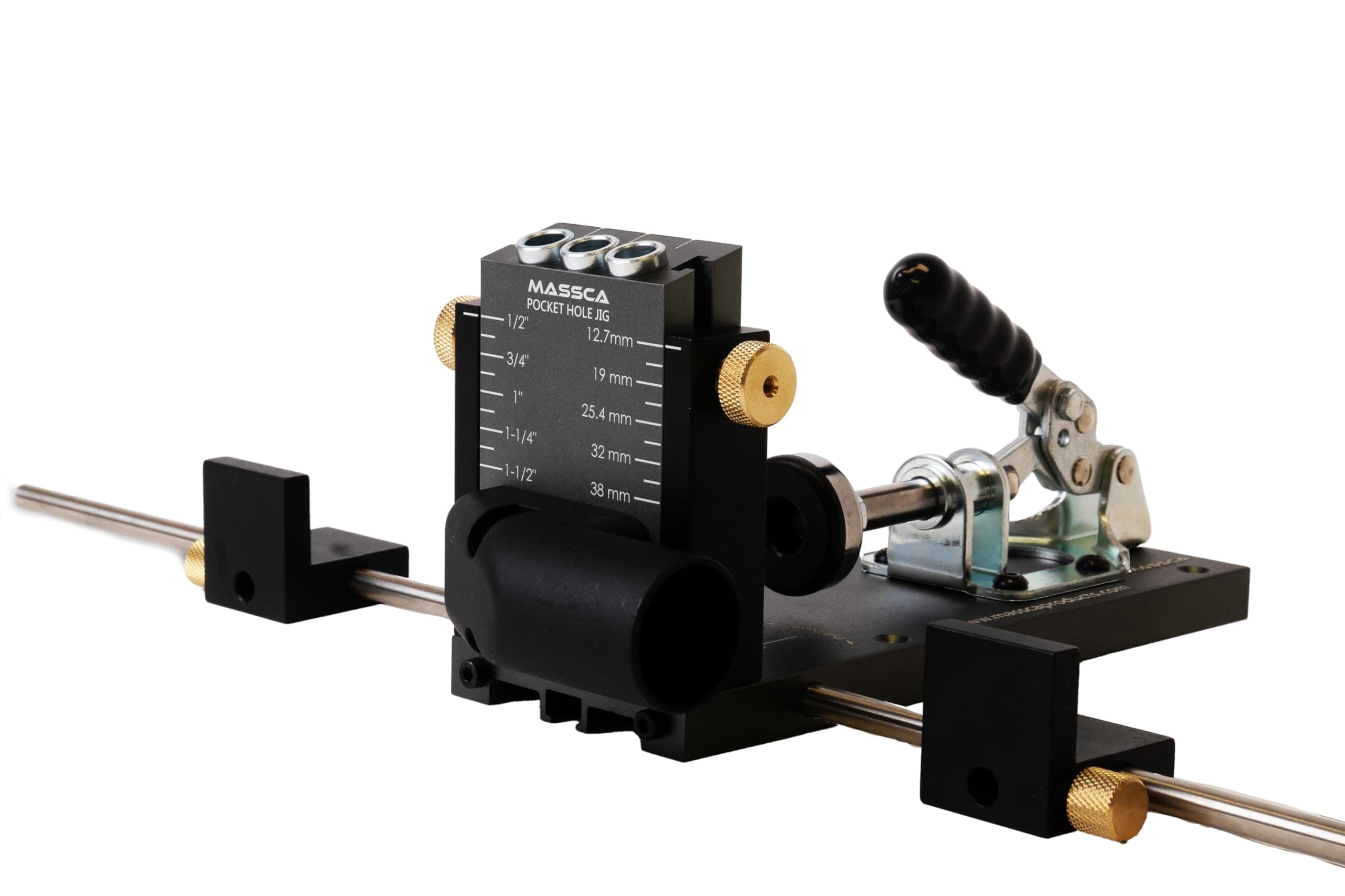 Massca Aluminum Pocket Hole Jig System Pro M2 Adjustable & Easy to Use Joinery Woodworking Tool For DIY Carpentry Projects