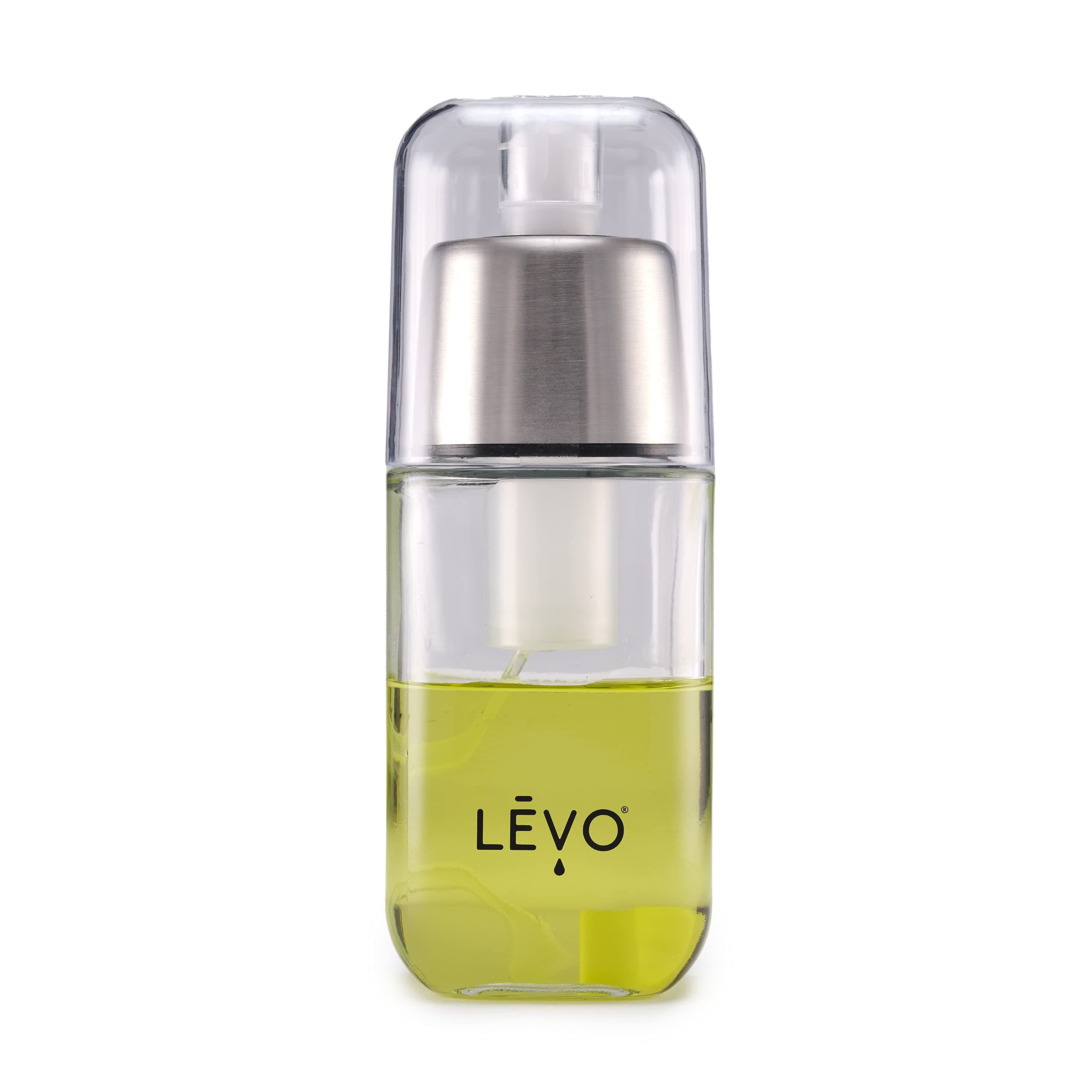 LEVO - Fine Oil Mister - Pressurized Oil Sprayer for Cooking, Air Fryer and Salad Making - Glass Sprayer - 6 fl oz