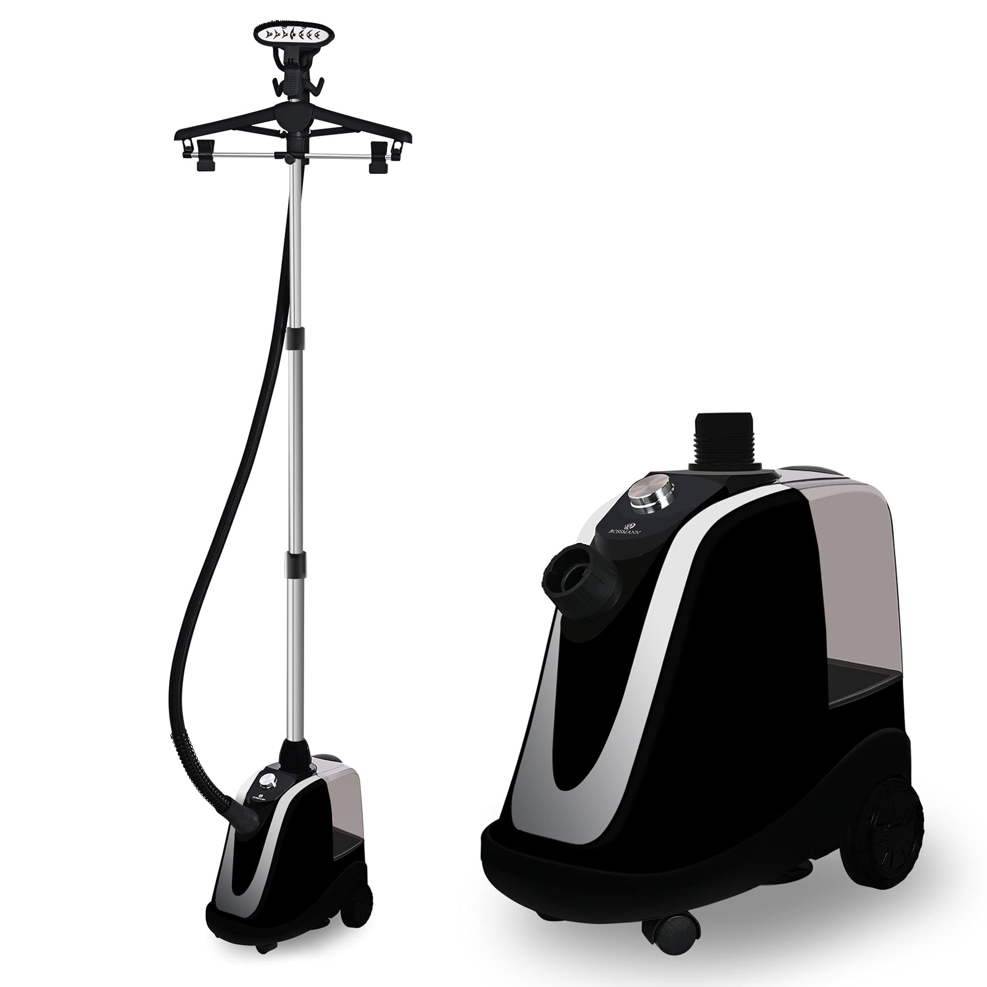 Professional Garment Steamer| 2400 Watts Double Coil Aluminium Boiler| 3.5 Litre Large Water Tank| 90+mins of Continuous Steam| Premium Heavy Duty Build Quality| 2 Years Warranty(Black)