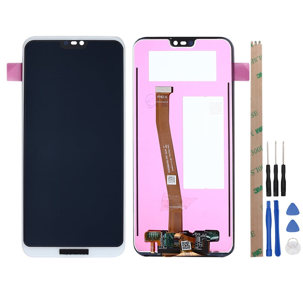 Replacement For Huawei Nova 3E P20 Lite LCD Screen LCD Display Touch Screen Digitizer Glass Replacement Full Assembly (White)