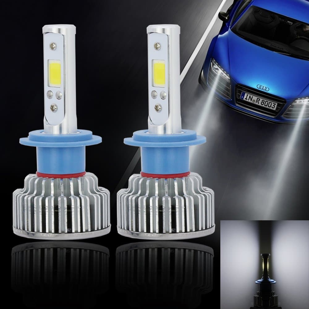 HJ® 1 Pair E802 H7 Working Light Work Light + DECODER Cool White COB LED Headlights Flood Light Servo-Motors Tractor Digger IP67 Waterproof