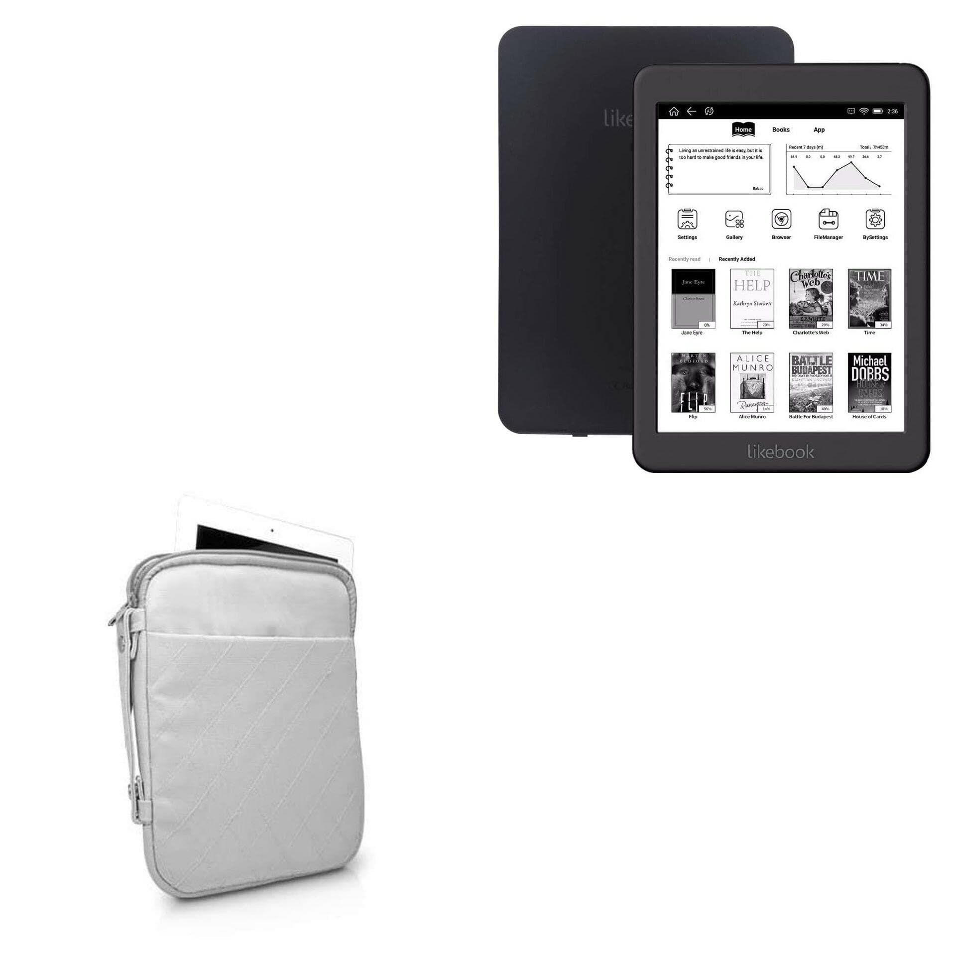 BoxWaveCase for Boyue Likebook Mars (Case Quilted Carrying Bag, Soft Synthetic Leather Cover w/Diamond Design for Boyue Likebook Mars, Boyue Likebook Mars, Alita - Cool Grey