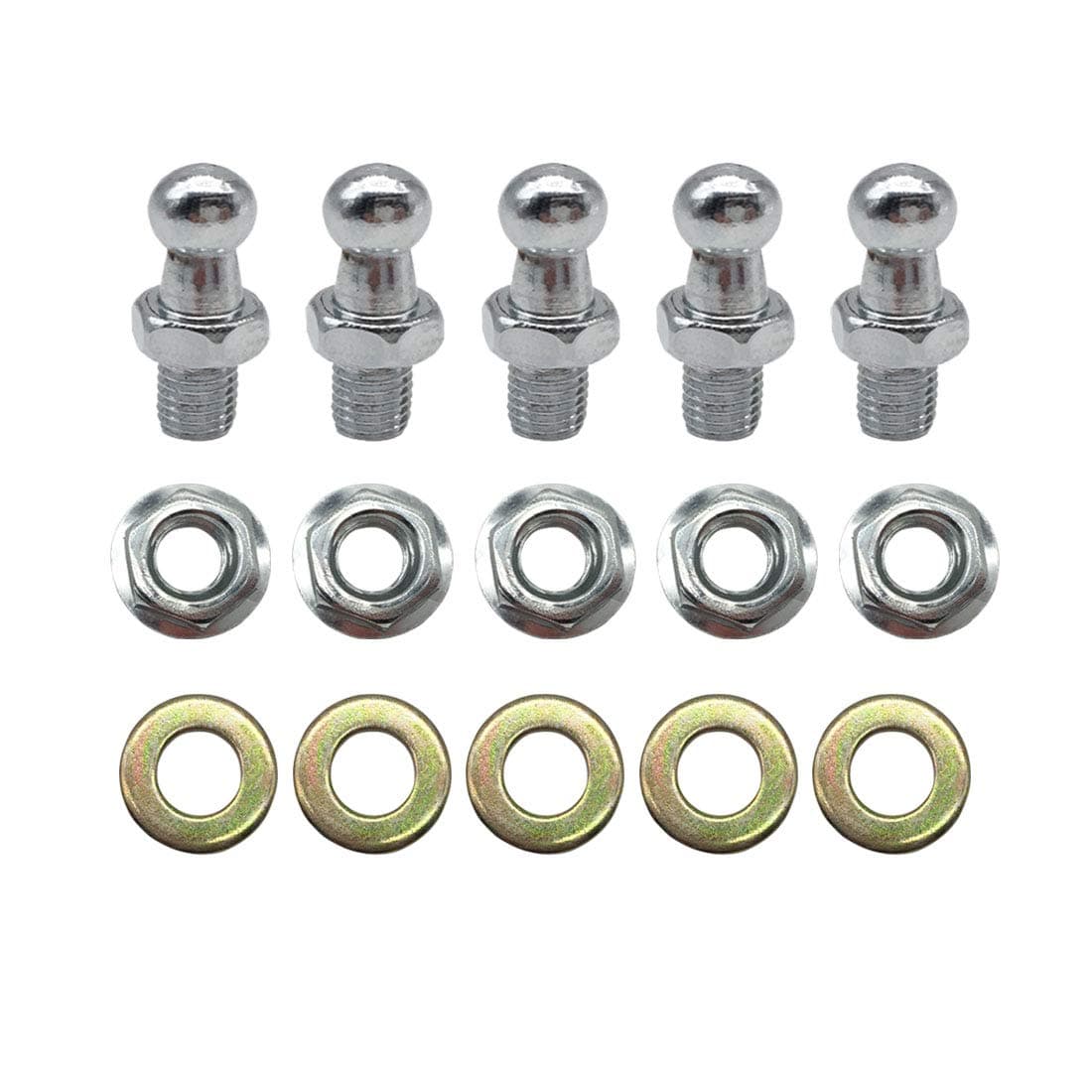 AIPICO 10mm Ball Studs with Hardware, 5/16-18 Screw Thread, 1/2" Long Shank, Silver, Front Suspension Lift Support