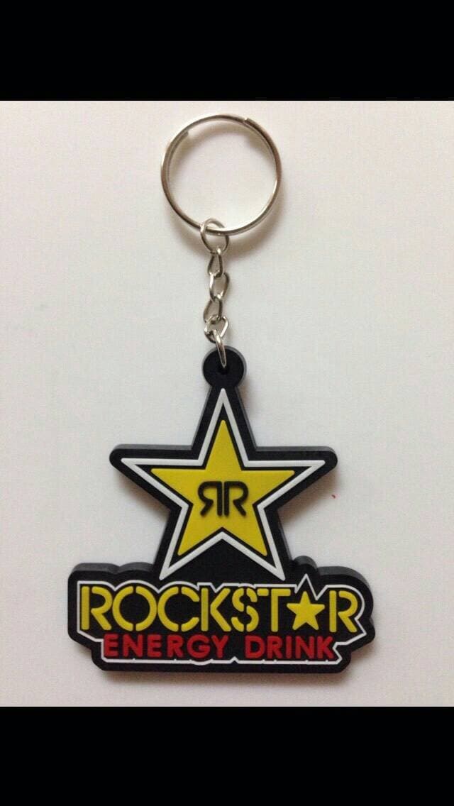 Rockstar Energy Drink Rubber Keychain/keyring .