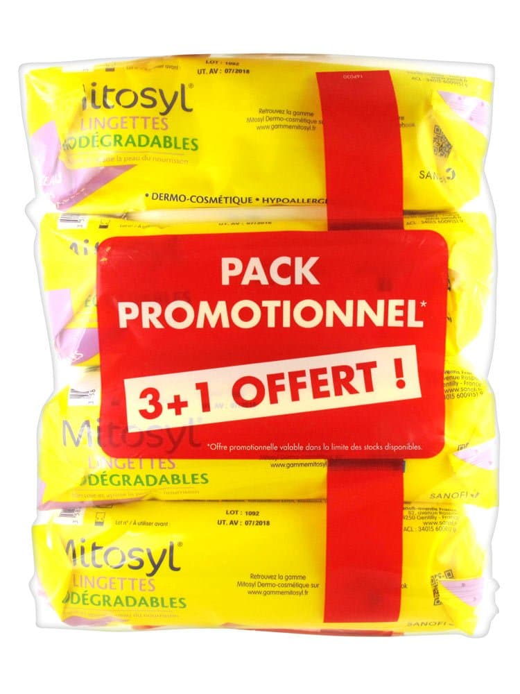 Mitosyl Biodegradable Wipes 4 x 72 Wipes