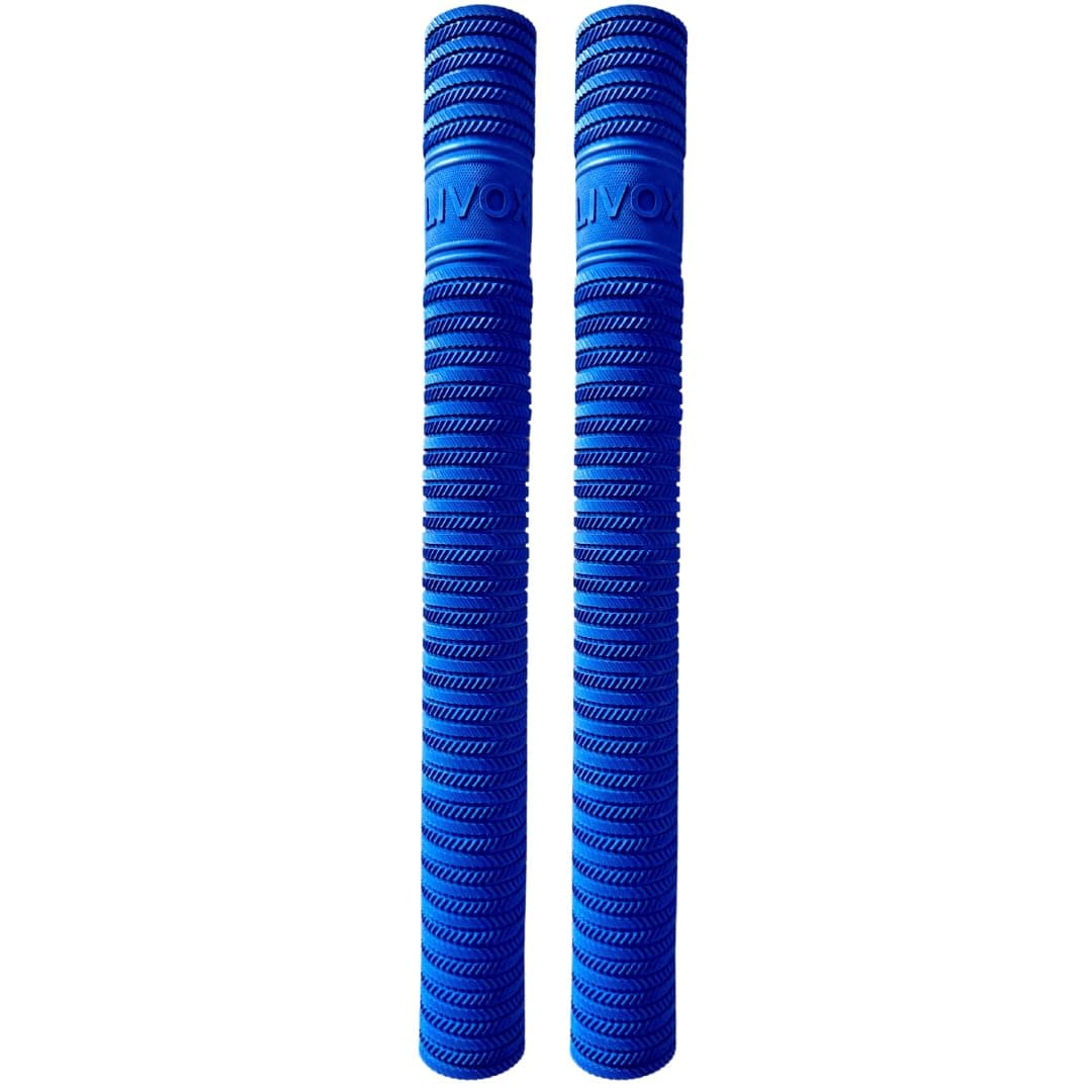 LIVOX Rubber Cricket Bat Grip Blue Ring Texture Bat Handle Gripper Cricket Accessories for Boys Cricket Bat Gripper, Blue, Pack of 6