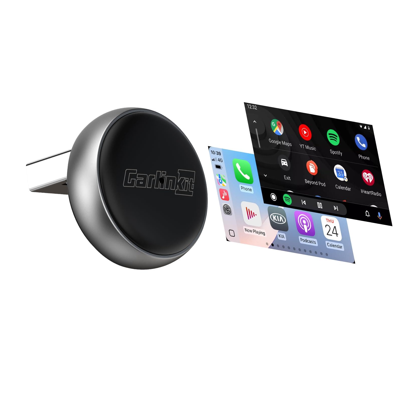 Wireless CarPlay Adapter & Android Auto Mini Ultra3, 2-in-1 Mini USB Design with OEM Car Models, Plug and Play/Low Latency Portable/Auto Connect, Compatible with iOS 10+ & Android 11+