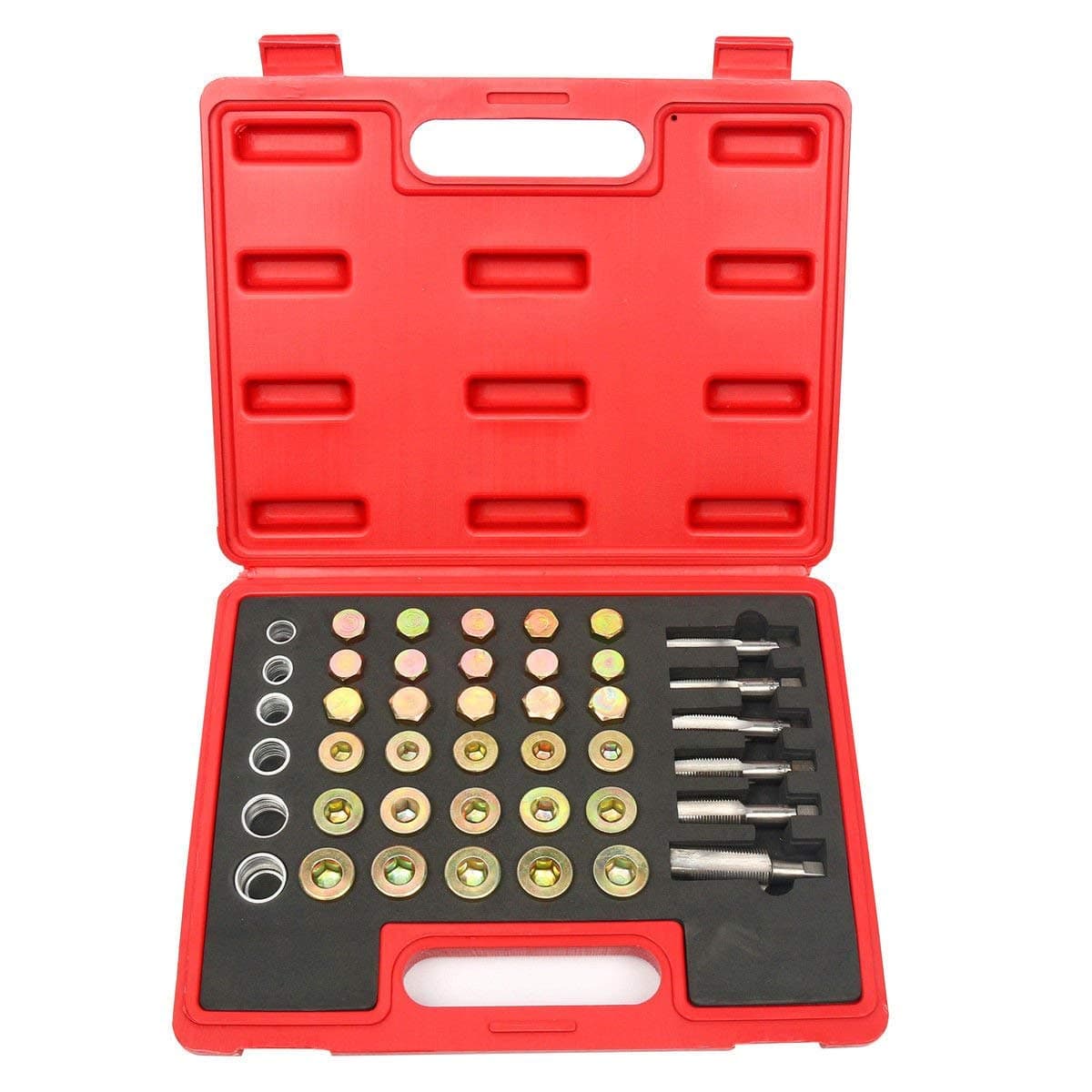 WINMAX TOOLS AUTOMOTIVE114pc Oil Pan Drain Sump Plug Key Thread Repair Kit Set Drain Plug