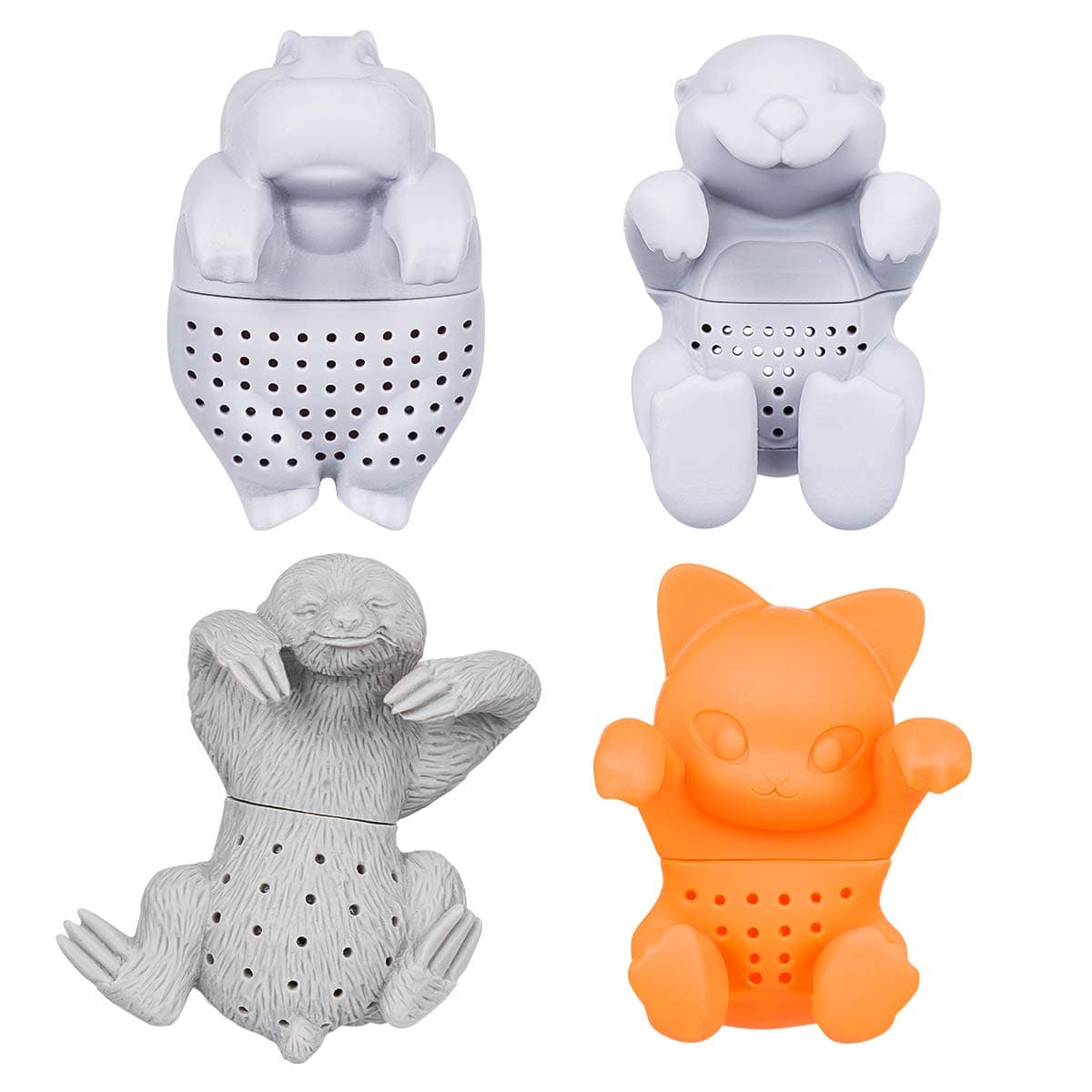 Tea Infuser Herbal Tea Filter Strainer Silicone Hippo Otter Sloth Cat Shape Tea Infuser for Loose Tea Leaves£¨Gifts£©