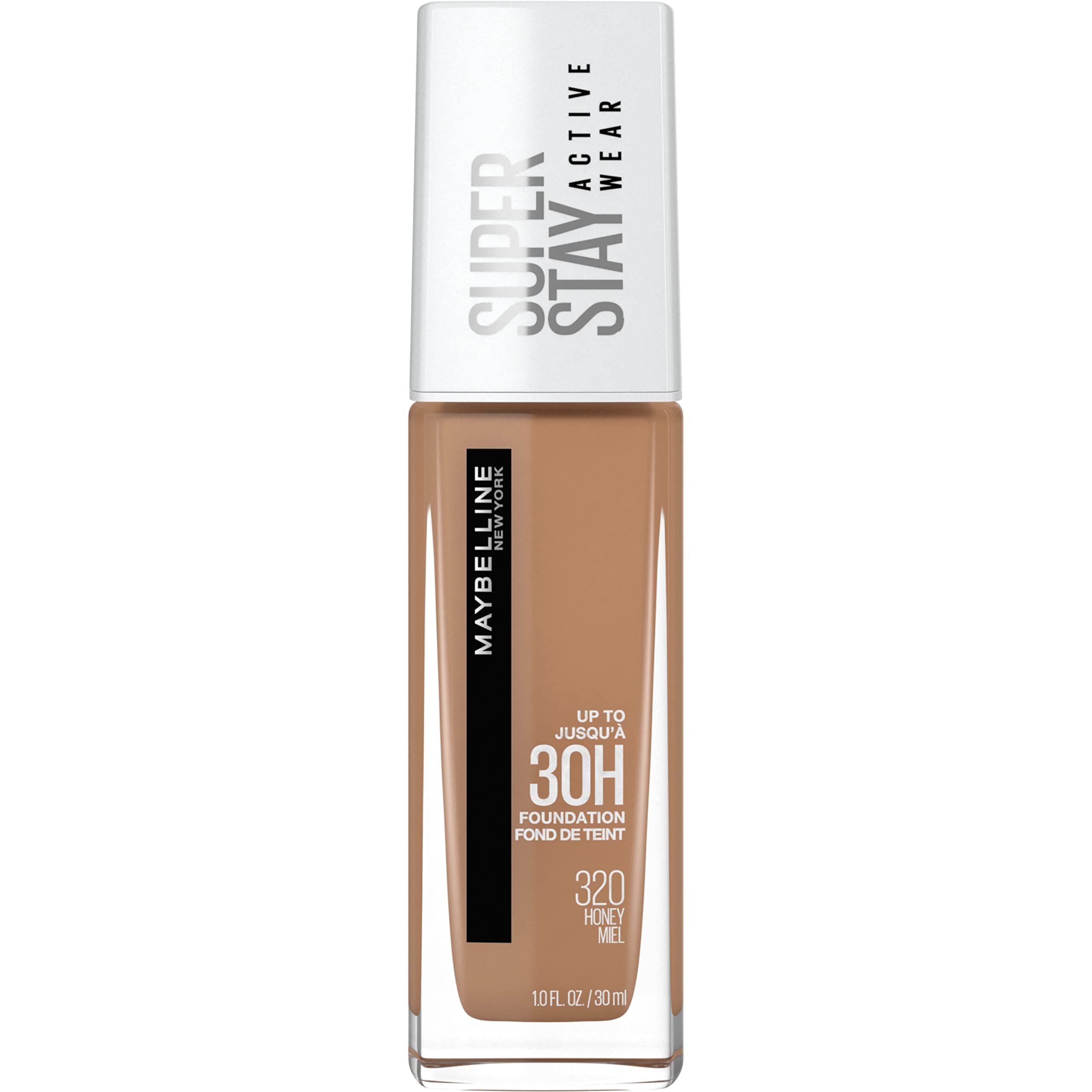 Maybelline New York Super Stay Full Coverage Liquid Foundation Active Wear Makeup, Up to 30Hr Wear, Transfer, Sweat & Water Resistant, Matte Finish, Honey, 1 Count