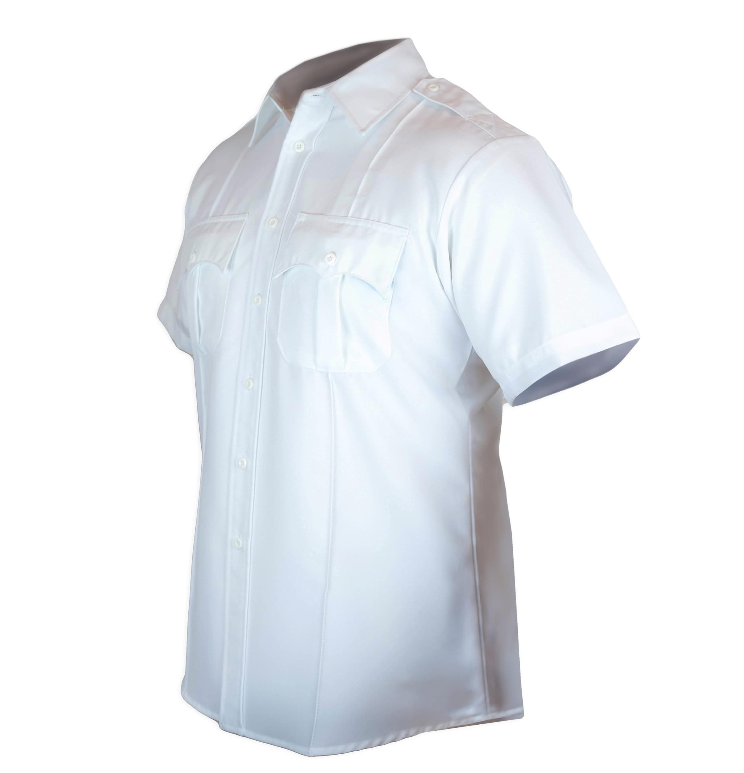 100% Polyester Short Sleeve Men's Uniform Shirt White