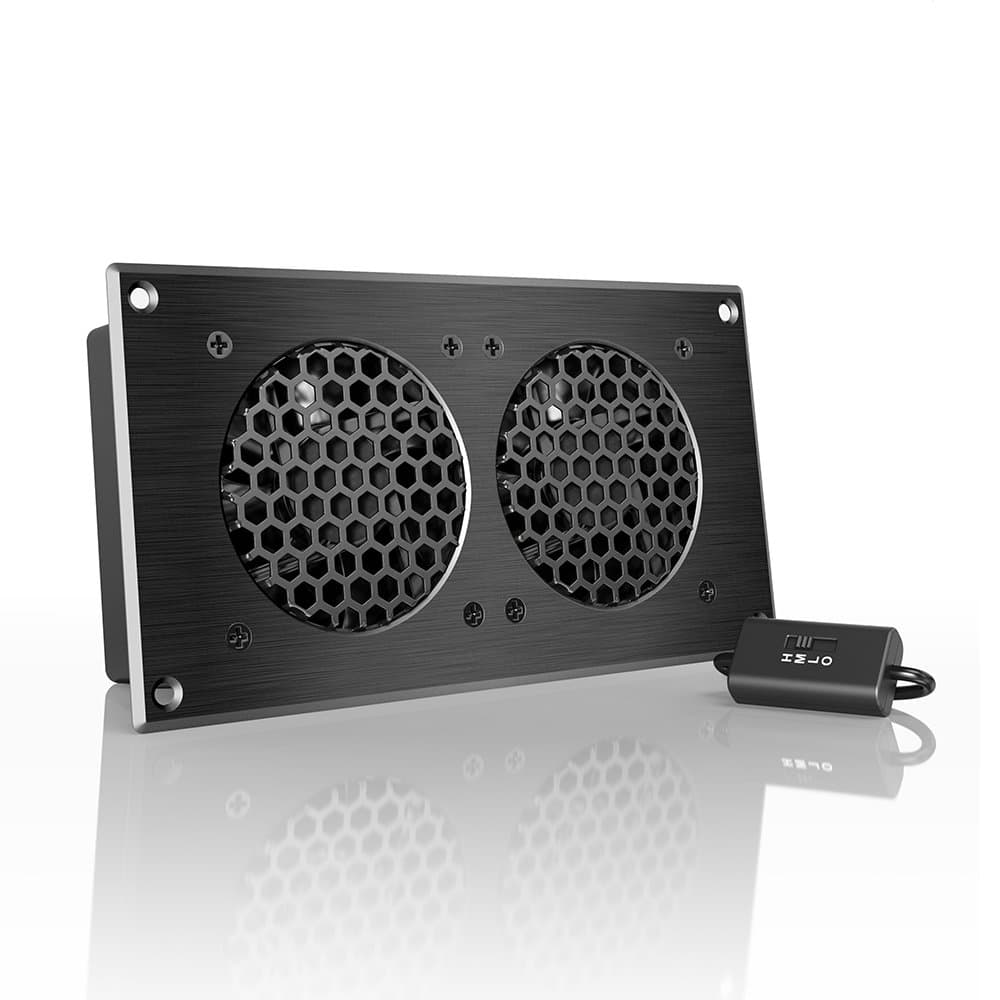AC Infinity AIRPLATE S5 8" Quiet Cooling Fan System with Speed Control for Home Theater AV Cabinet