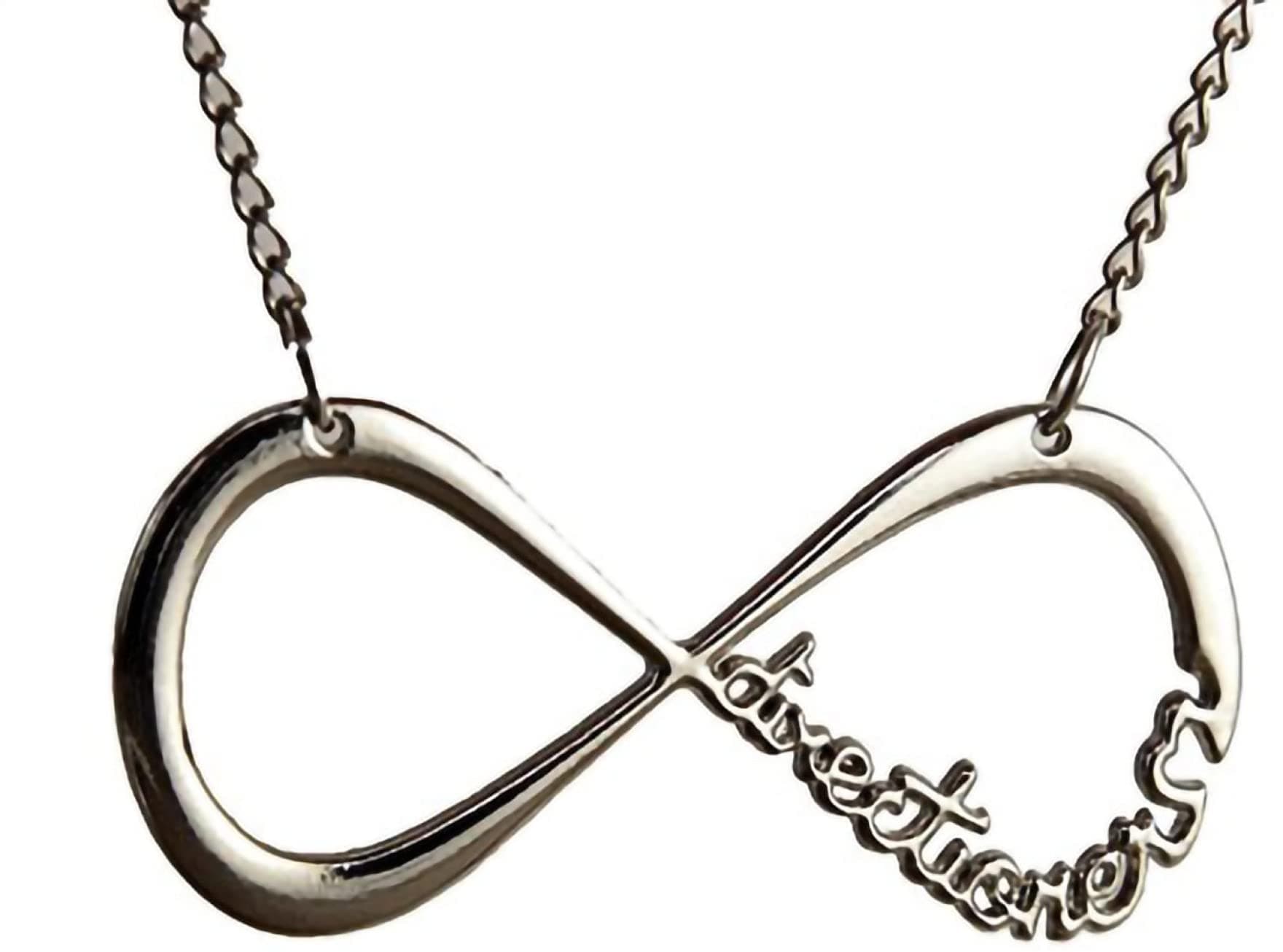 One Direction Band Silver Infinity And Small Plane Symbol Pendant Necklace For Women and Girls