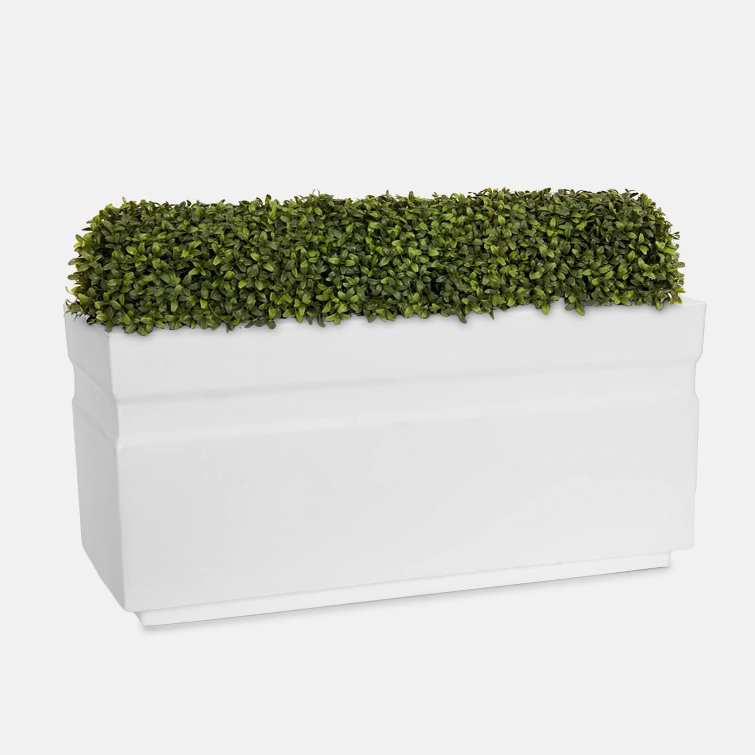 YUCCABE ITALIAPlastic Fox-B GT Rectangular Planter Indoor and Outdoor (White, 21 Inch)