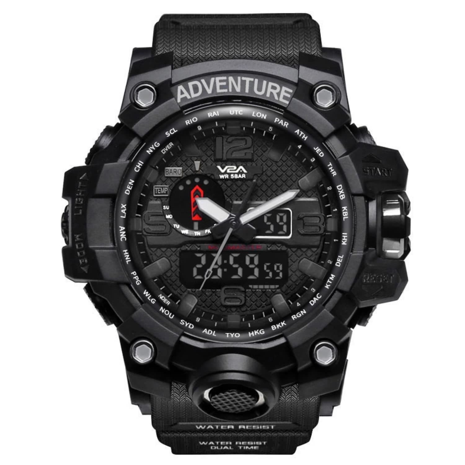 - Analogue - Digital Men's Watch (Black Dial Blue Colored Strap)