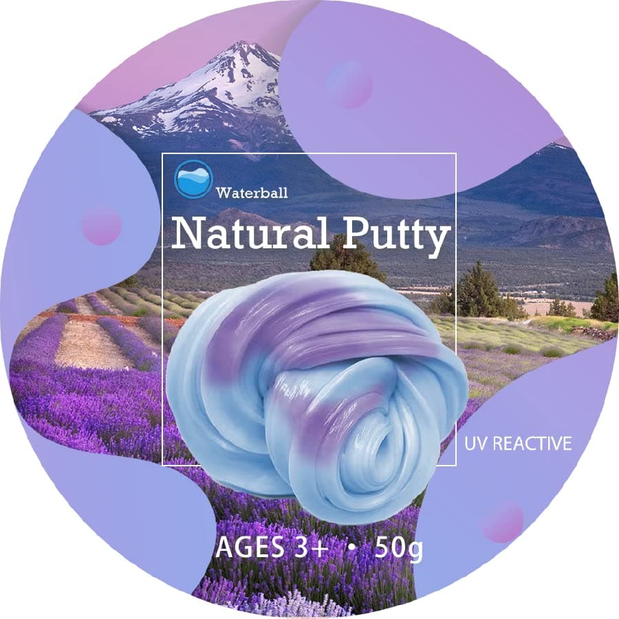 Violet Blue Natural Putty Color Change by Flashlight - UV Sensitive Putty, 3.15 Inch 90 Grams Tin - Stretch Arm Strong, Never Dries Out, Sensory Toy, Stress Relief