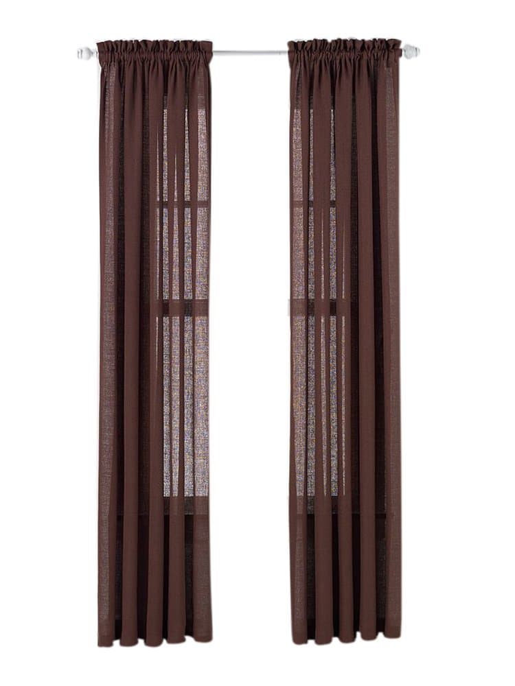 Moshells Home Decorative 84" Emerald Crepe Curtain Panel Brown