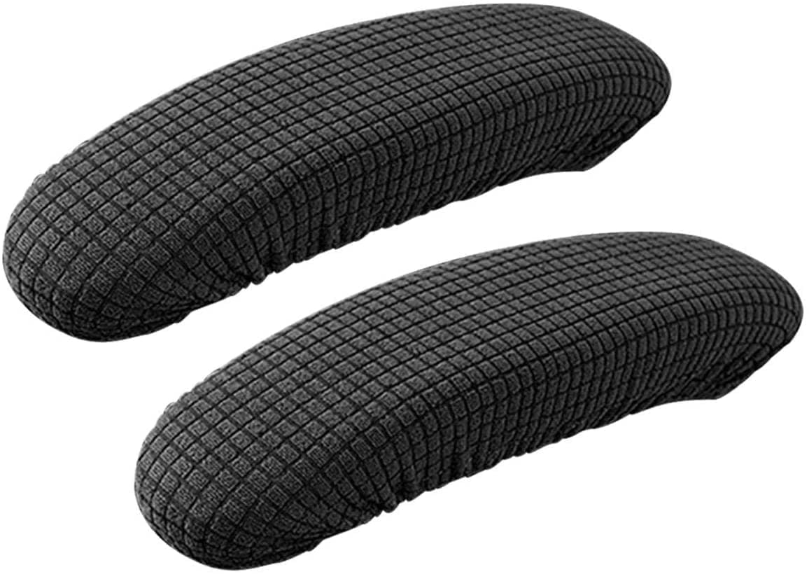 Office Chair Arm Armrest Covers – Stretchable Slipcover Protector Sleeve for Computer Gaming Desk Rotating Chairs Easy Install & Clean, Comfortable (Matt Black, 1 Pair)
