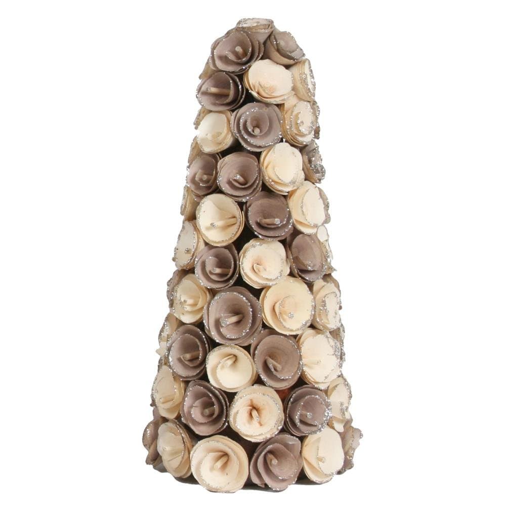 Chocolate & Cream Rose Christmas Cone