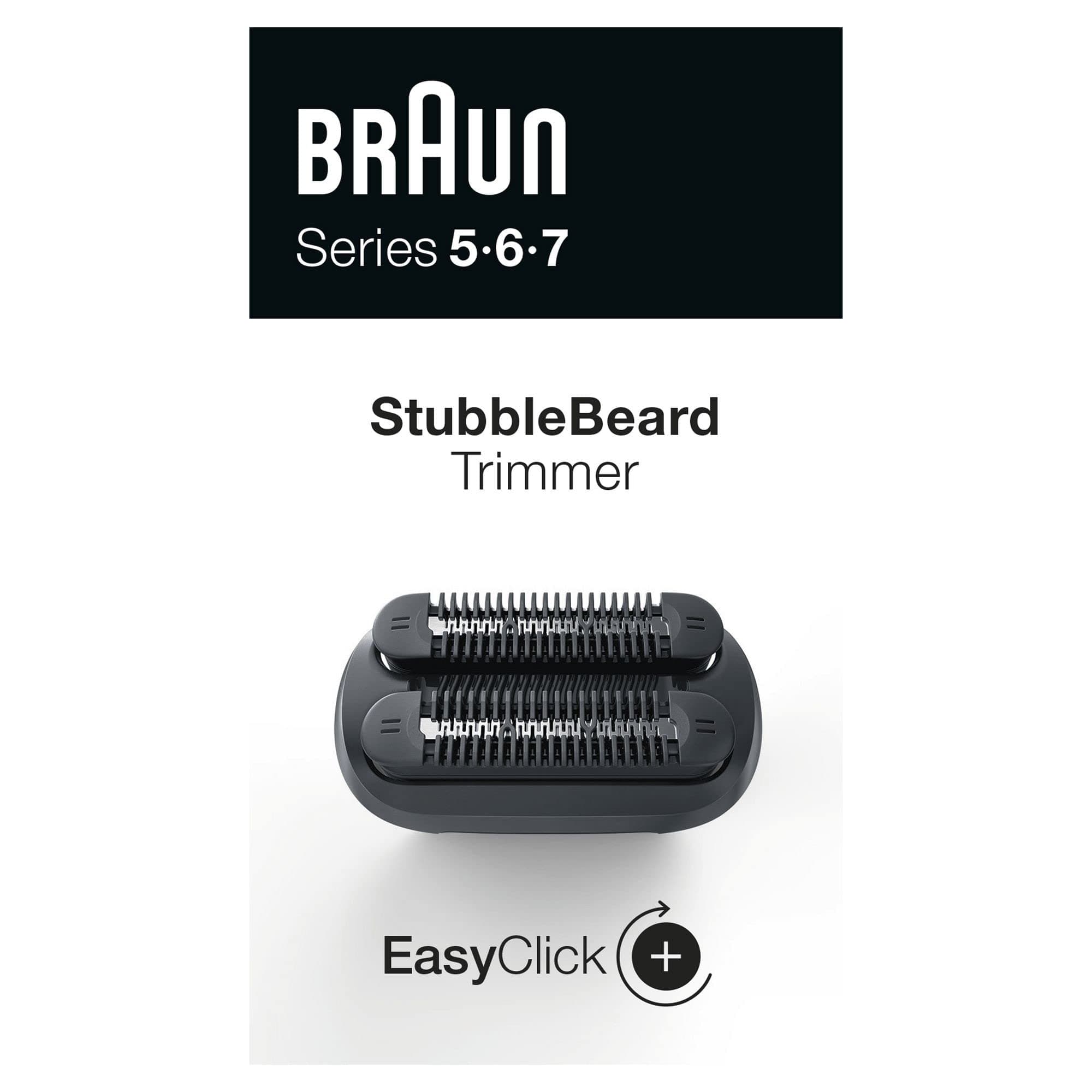 Easyclick Stubble Beard Trimmer Attachment (08-3Dbt) For New Generation Series 5, 6 And 7 Electric Shaver, With Four Different Stubble Lengths, Black